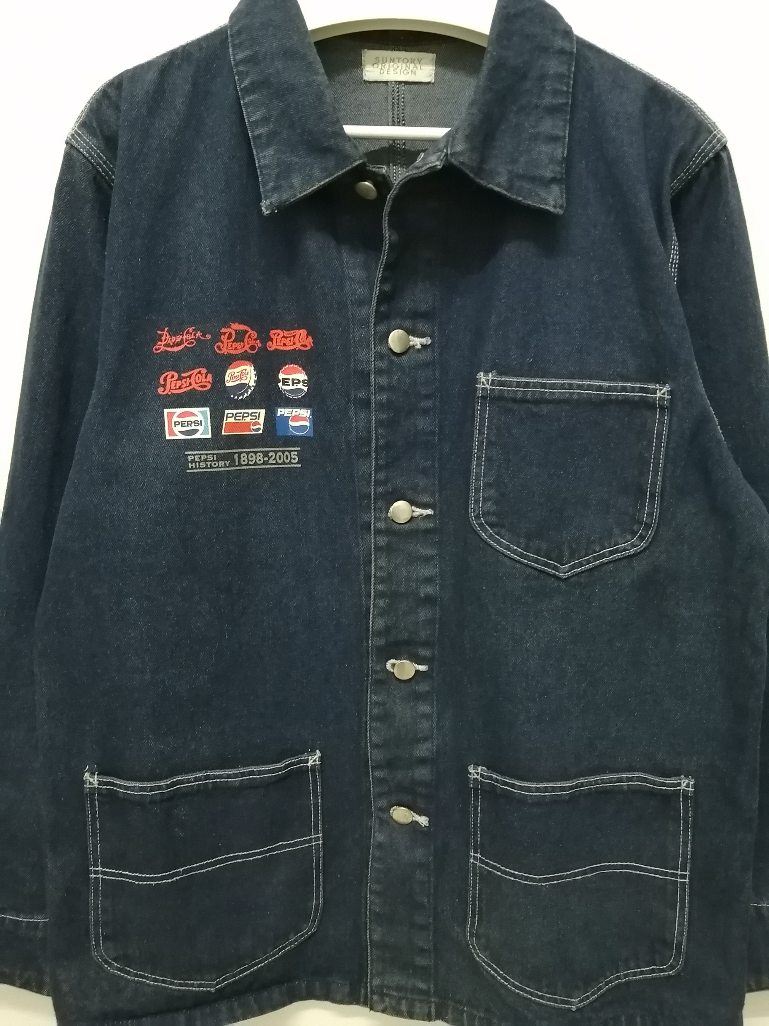 Pepsi Vintage PEPSI COLA x SUNTORY Denim Chore Jacket Size US L / EU 52-54 / 3 - 8 Thumbnail