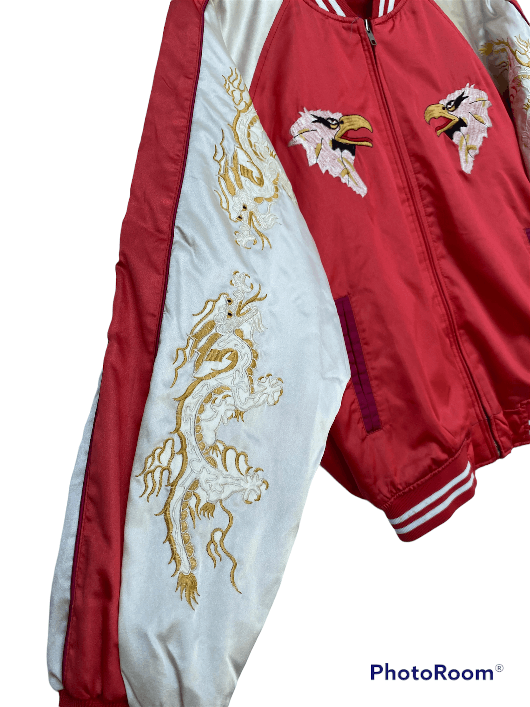 Other VINTAGE SUKAJAN EMBROIDERED HAWK DRAGON YAKUZA STYLE Size US M / EU 48-50 / 2 - 4 Thumbnail