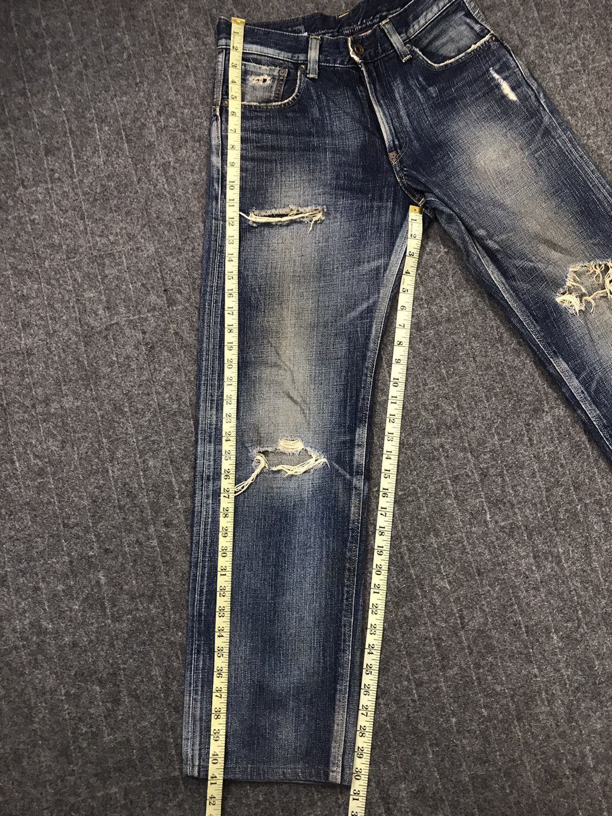 Edwin × Vintage Vintage Edwin Half Selvedge Distressed Denim Design Size US 30 / EU 46 - 23 Thumbnail