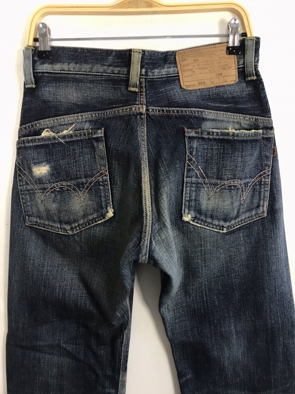 Edwin × Vintage Vintage Edwin Half Selvedge Distressed Denim Design Size US 30 / EU 46 - 12 Thumbnail