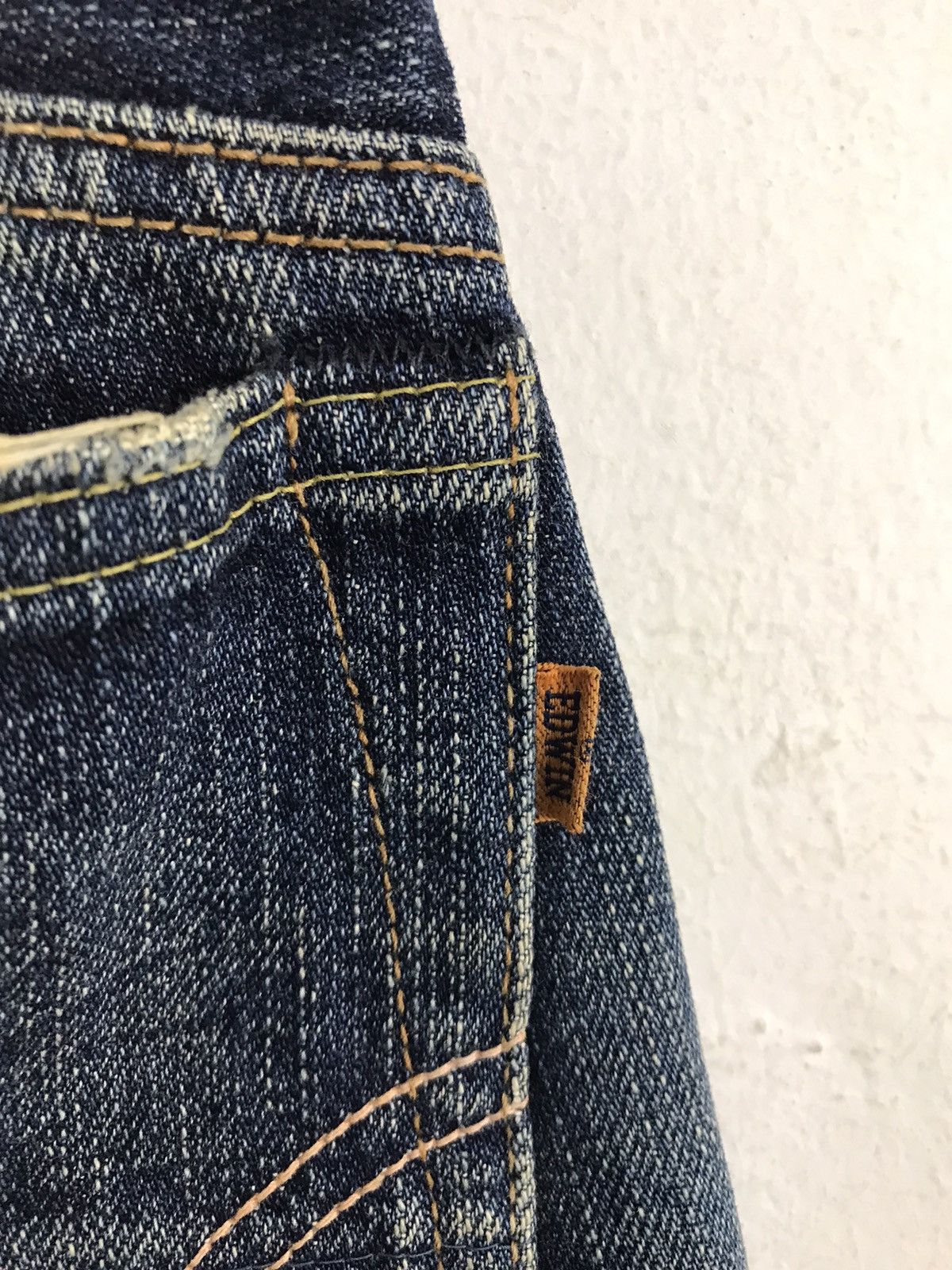Edwin × Vintage Vintage Edwin Half Selvedge Distressed Denim Design Size US 30 / EU 46 - 15 Thumbnail