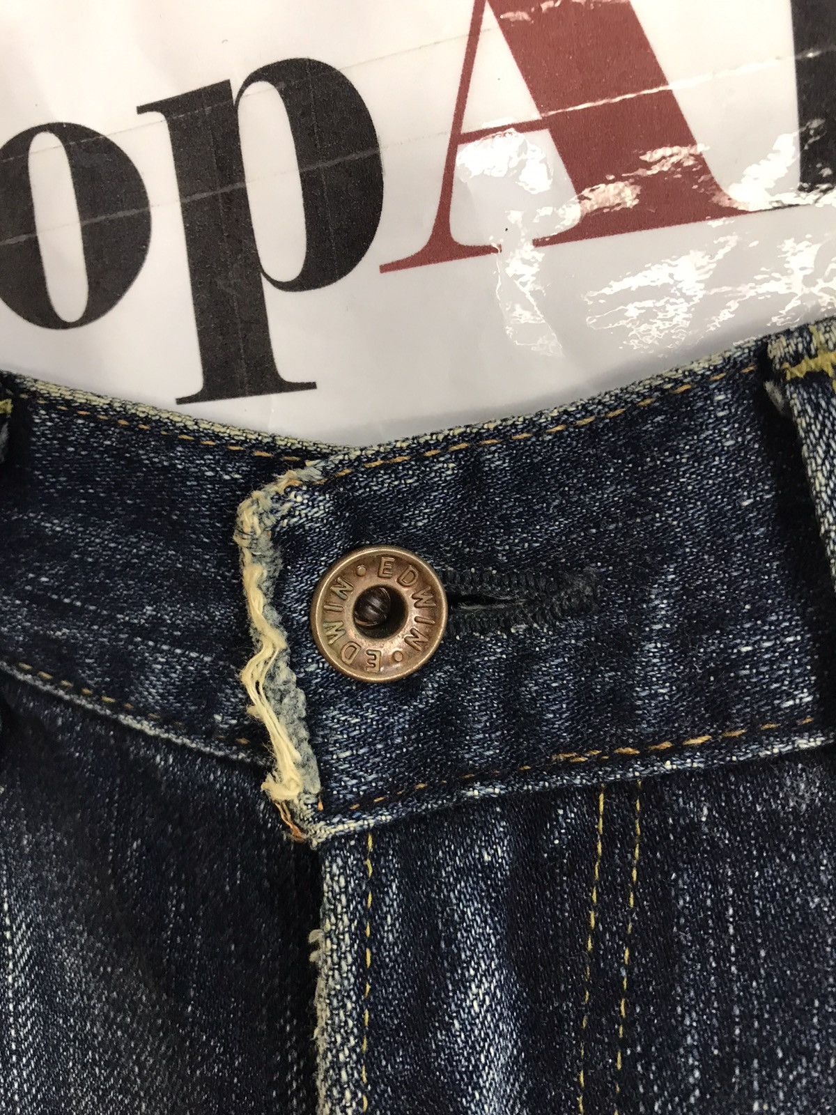 Edwin × Vintage Vintage Edwin Half Selvedge Distressed Denim Design Size US 30 / EU 46 - 9 Thumbnail