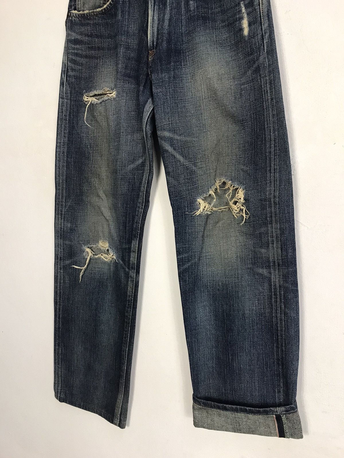 Edwin × Vintage Vintage Edwin Half Selvedge Distressed Denim Design Size US 30 / EU 46 - 4 Thumbnail