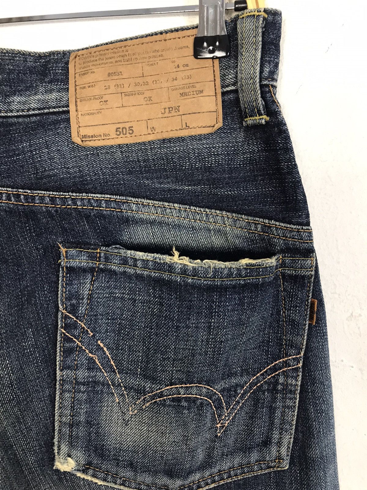 Edwin × Vintage Vintage Edwin Half Selvedge Distressed Denim Design Size US 30 / EU 46 - 13 Thumbnail