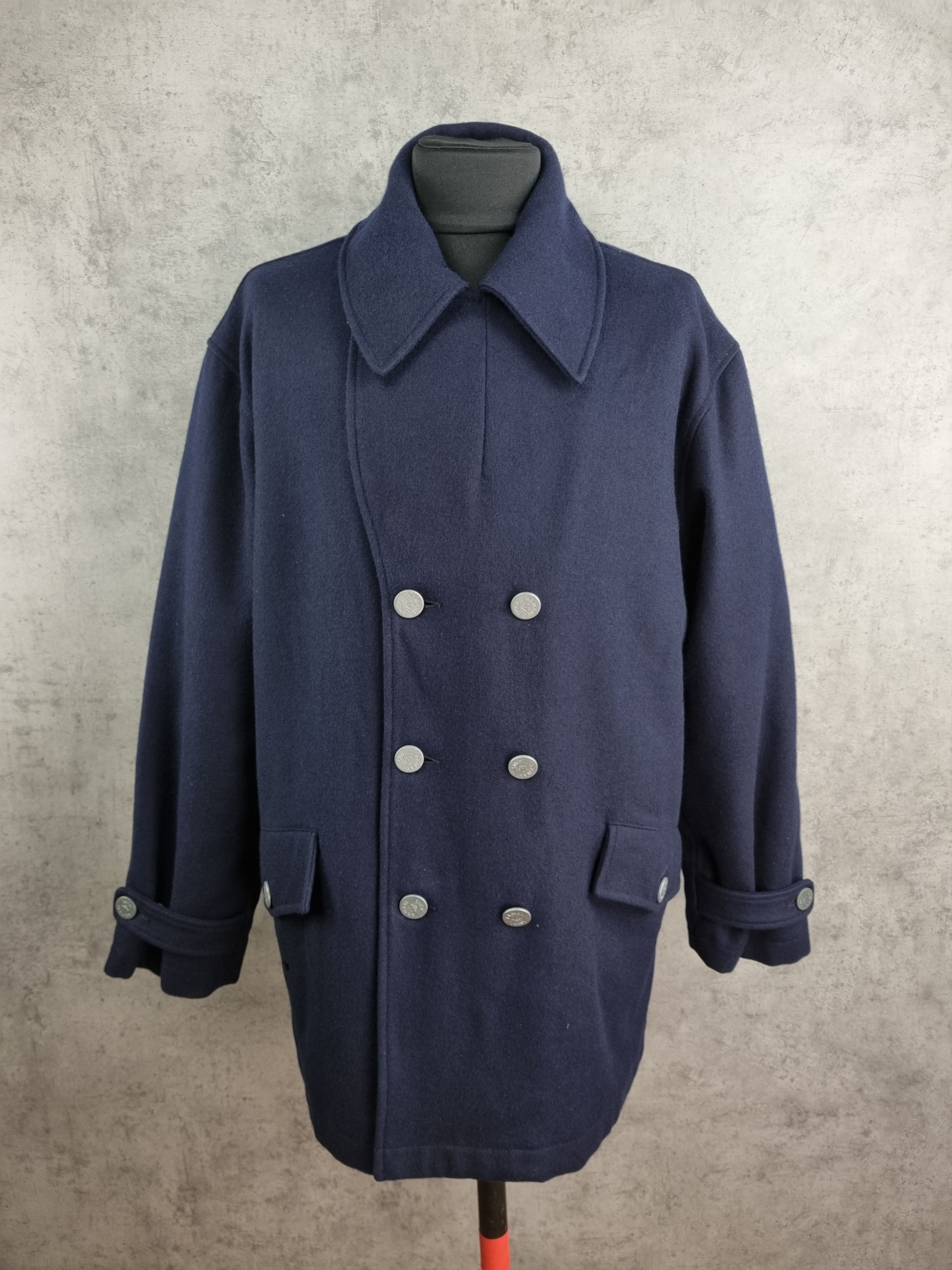 Armani × Giorgio Armani Rare 90s Armani Wool Military Navy Coat Size US L / EU 52-54 / 3 - 4 Thumbnail