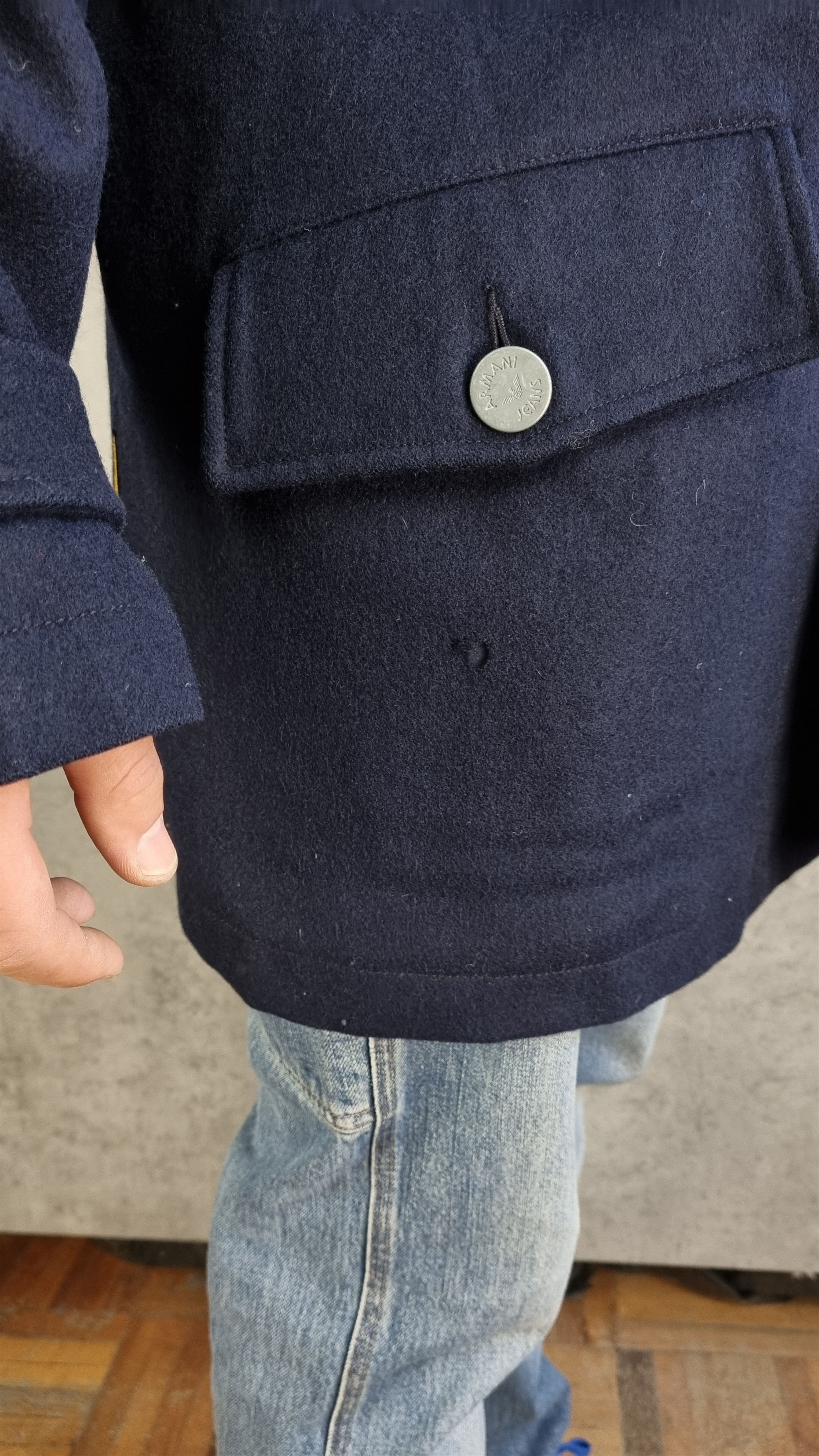 Armani × Giorgio Armani Rare 90s Armani Wool Military Navy Coat Size US L / EU 52-54 / 3 - 16 Thumbnail