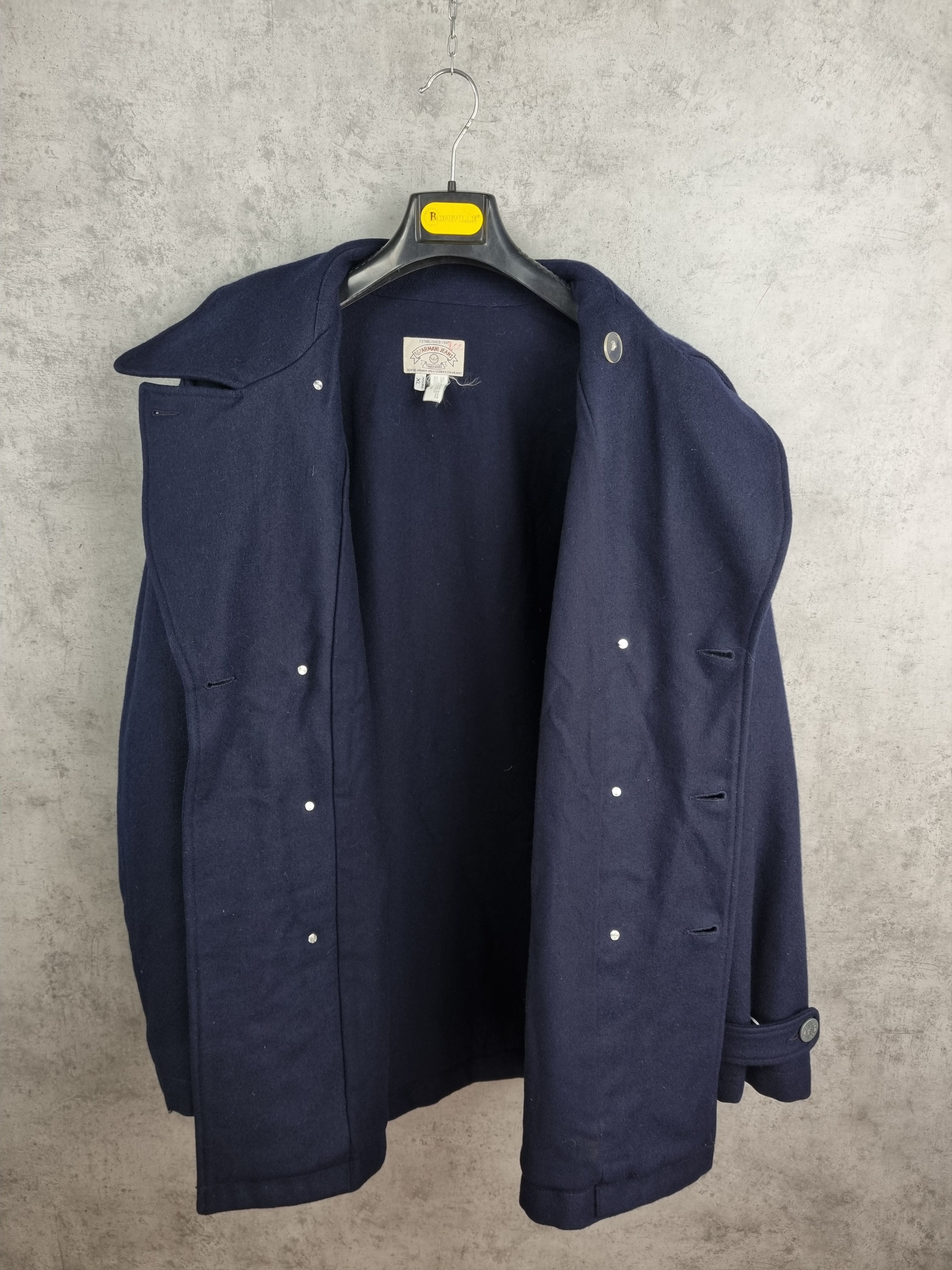 Armani × Giorgio Armani Rare 90s Armani Wool Military Navy Coat Size US L / EU 52-54 / 3 - 5 Thumbnail