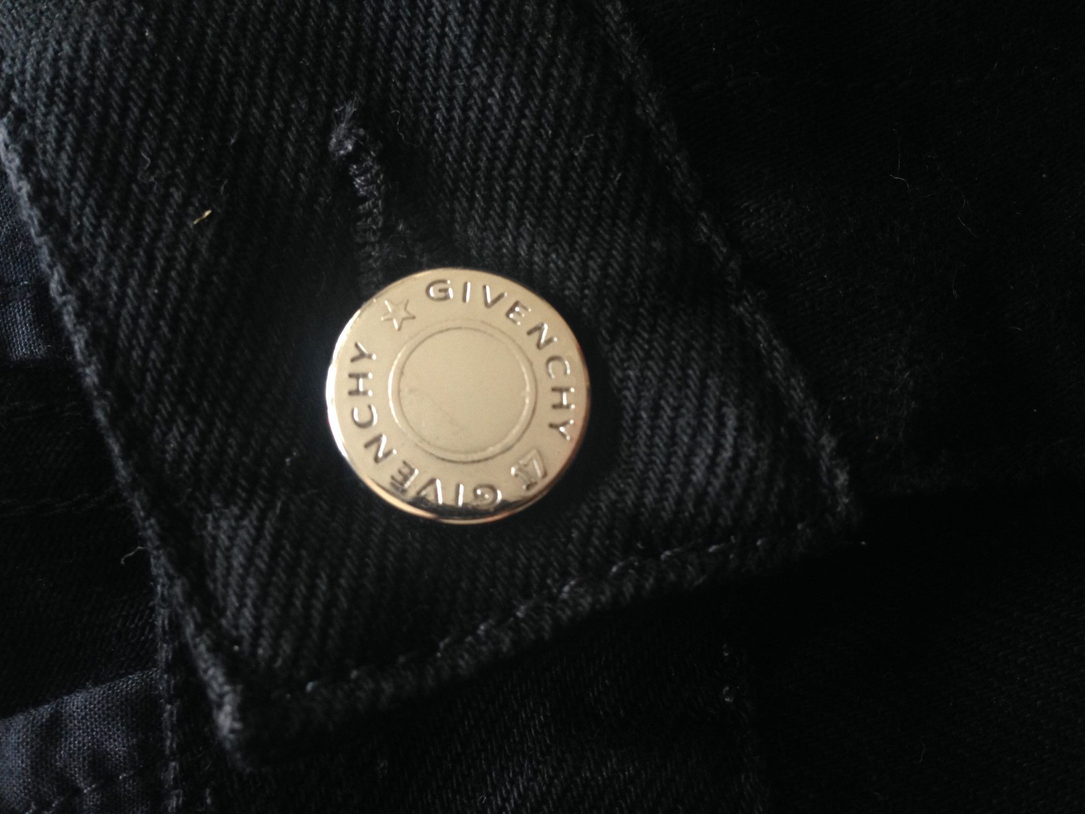 Givenchy Black Leather-patched Biker Jeans Size US 31 - 7 Thumbnail