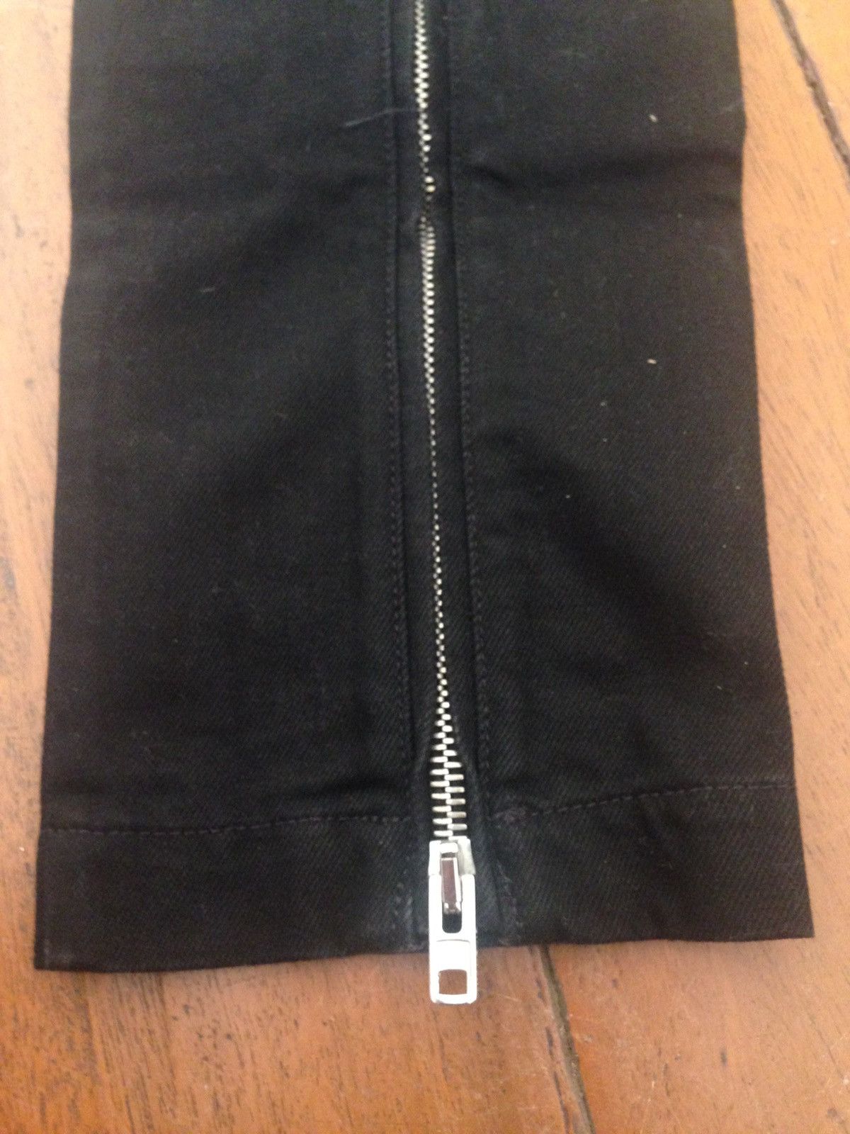 Givenchy Black Leather-patched Biker Jeans Size US 31 - 5 Thumbnail