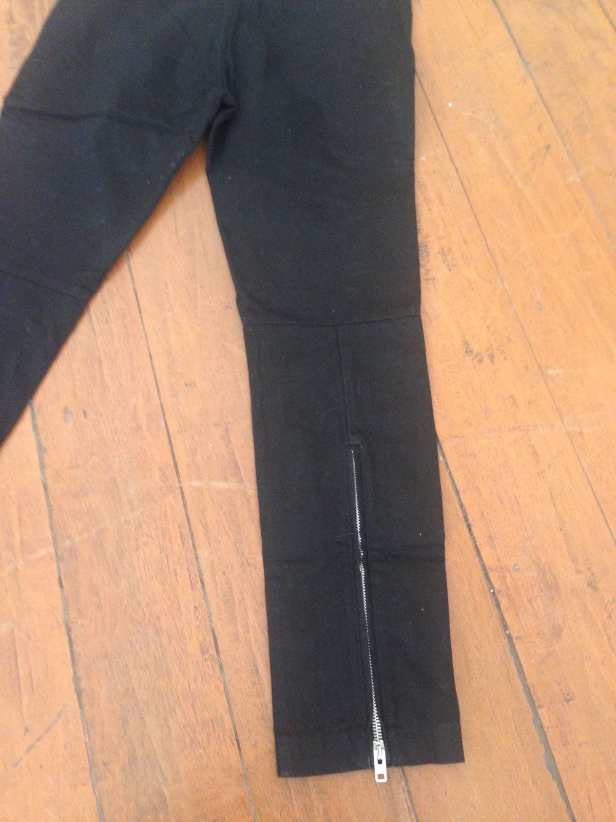 Givenchy Black Leather-patched Biker Jeans Size US 31 - 4 Thumbnail