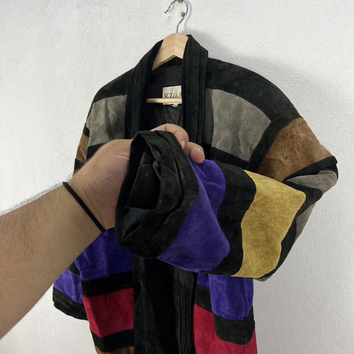 Japanese Brand RARE MULTI COLOUR BLOCK LEATHER JACKET Size US L / EU 52-54 / 3 - 10 Thumbnail