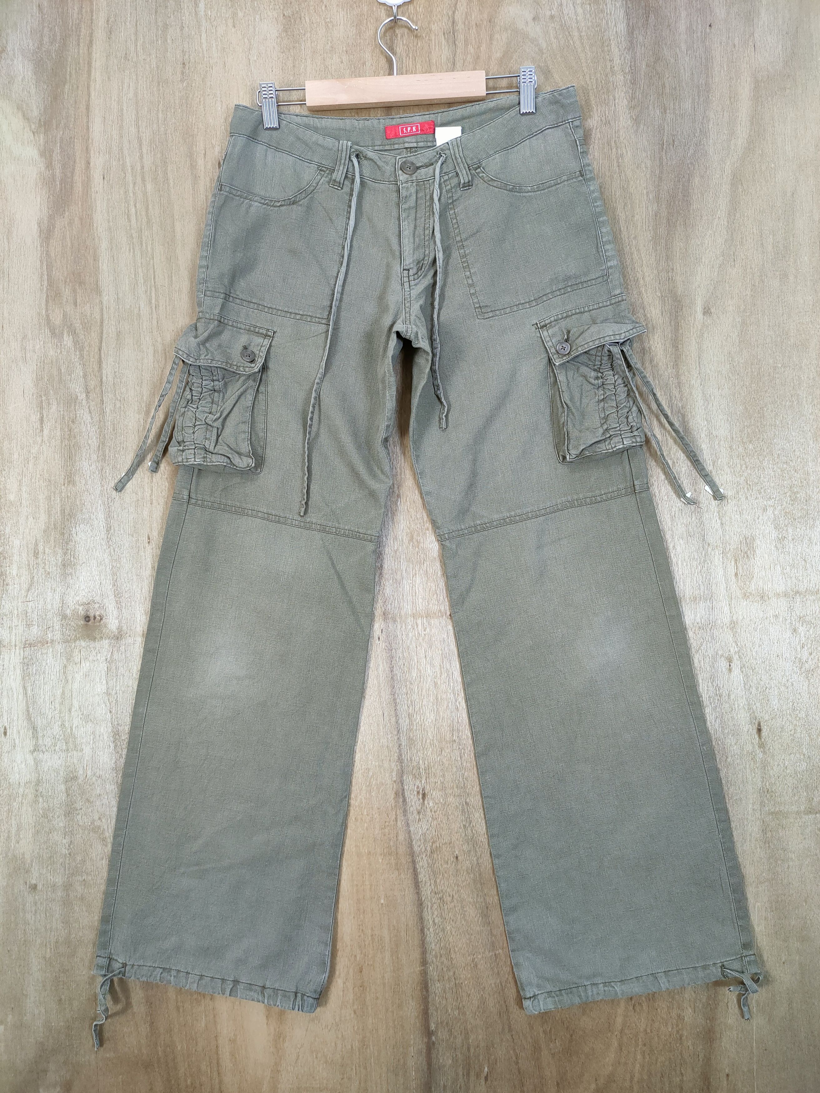 Japanese Brand SPR BROWN LOWRISE FLARE CARGO PANTS Size US 30 / EU 46 - 1 Thumbnail