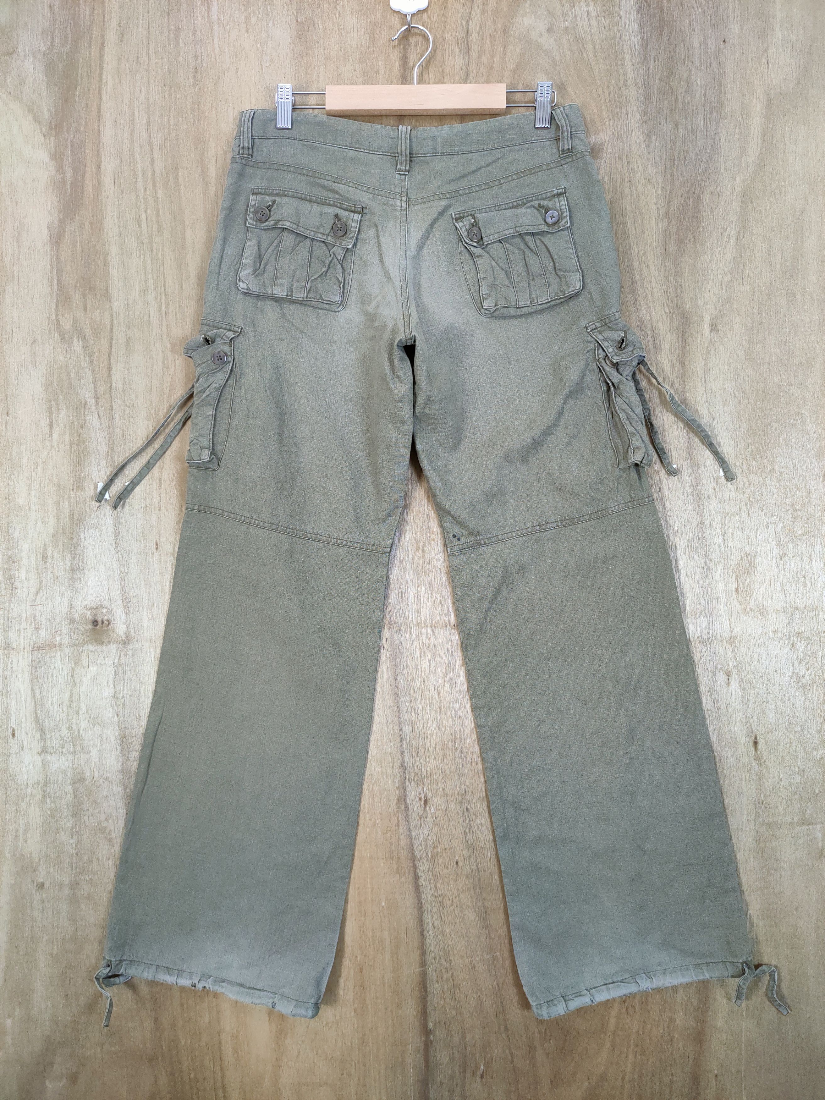 Japanese Brand SPR BROWN LOWRISE FLARE CARGO PANTS Size US 30 / EU 46 - 6 Thumbnail