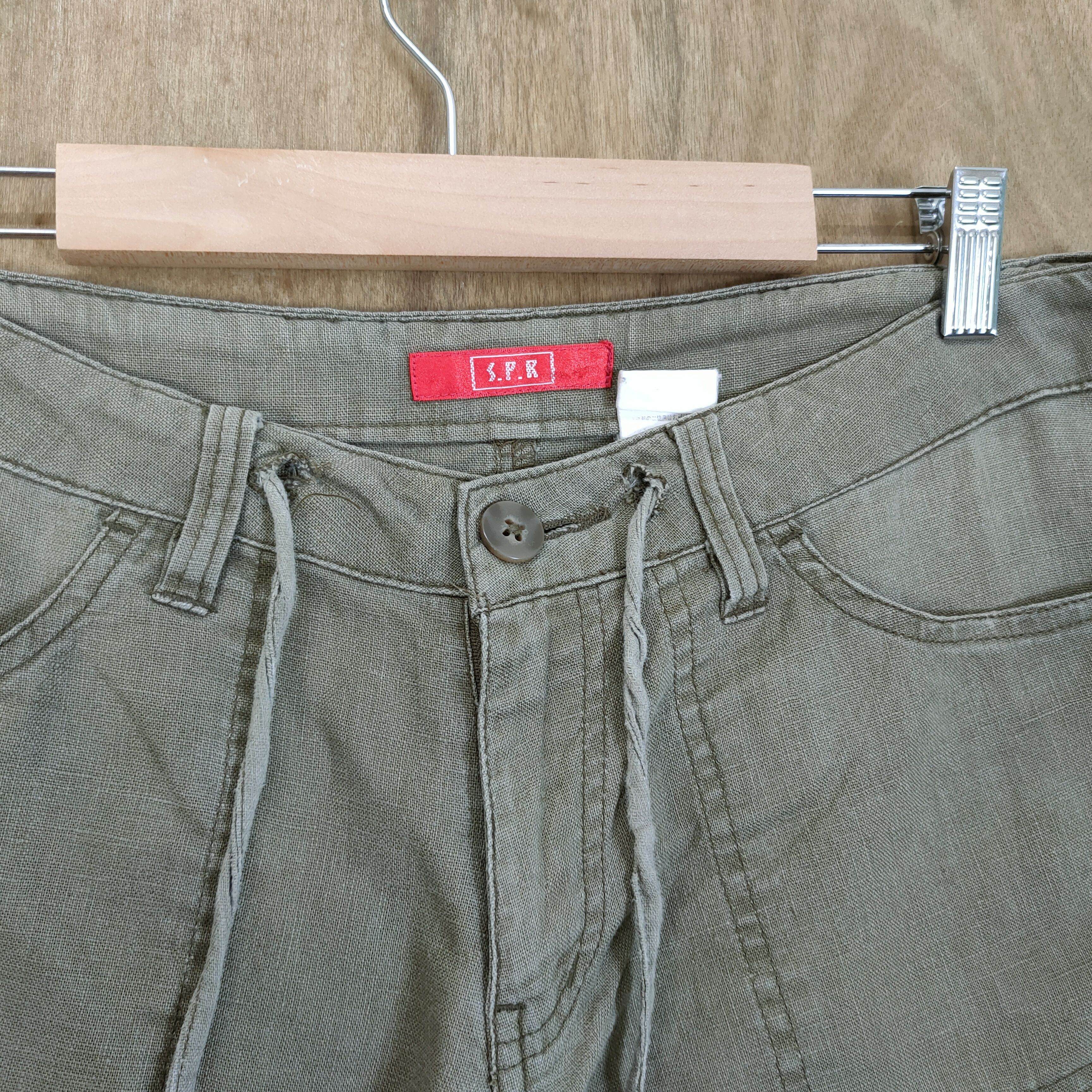 Japanese Brand SPR BROWN LOWRISE FLARE CARGO PANTS Size US 30 / EU 46 - 4 Thumbnail