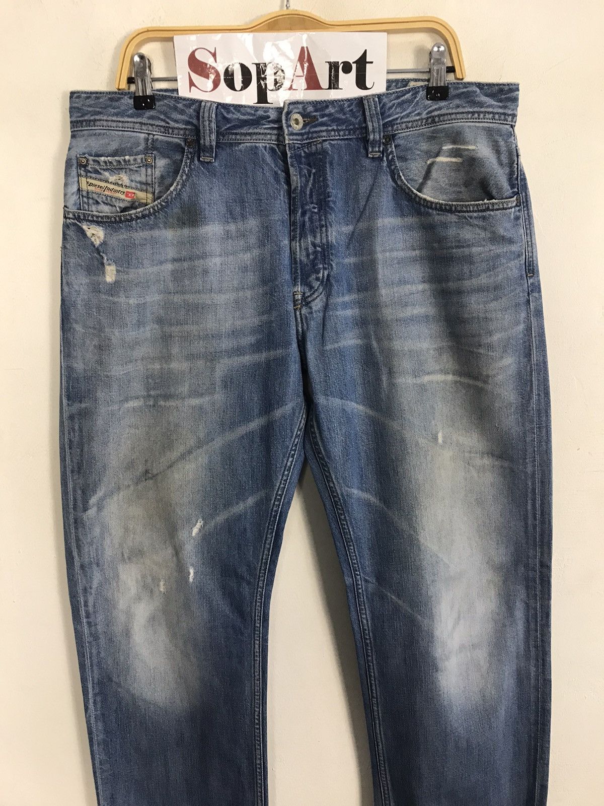 Diesel Vintage Diesel industry Distressed Denim jeans design Size US 37 - 3 Thumbnail