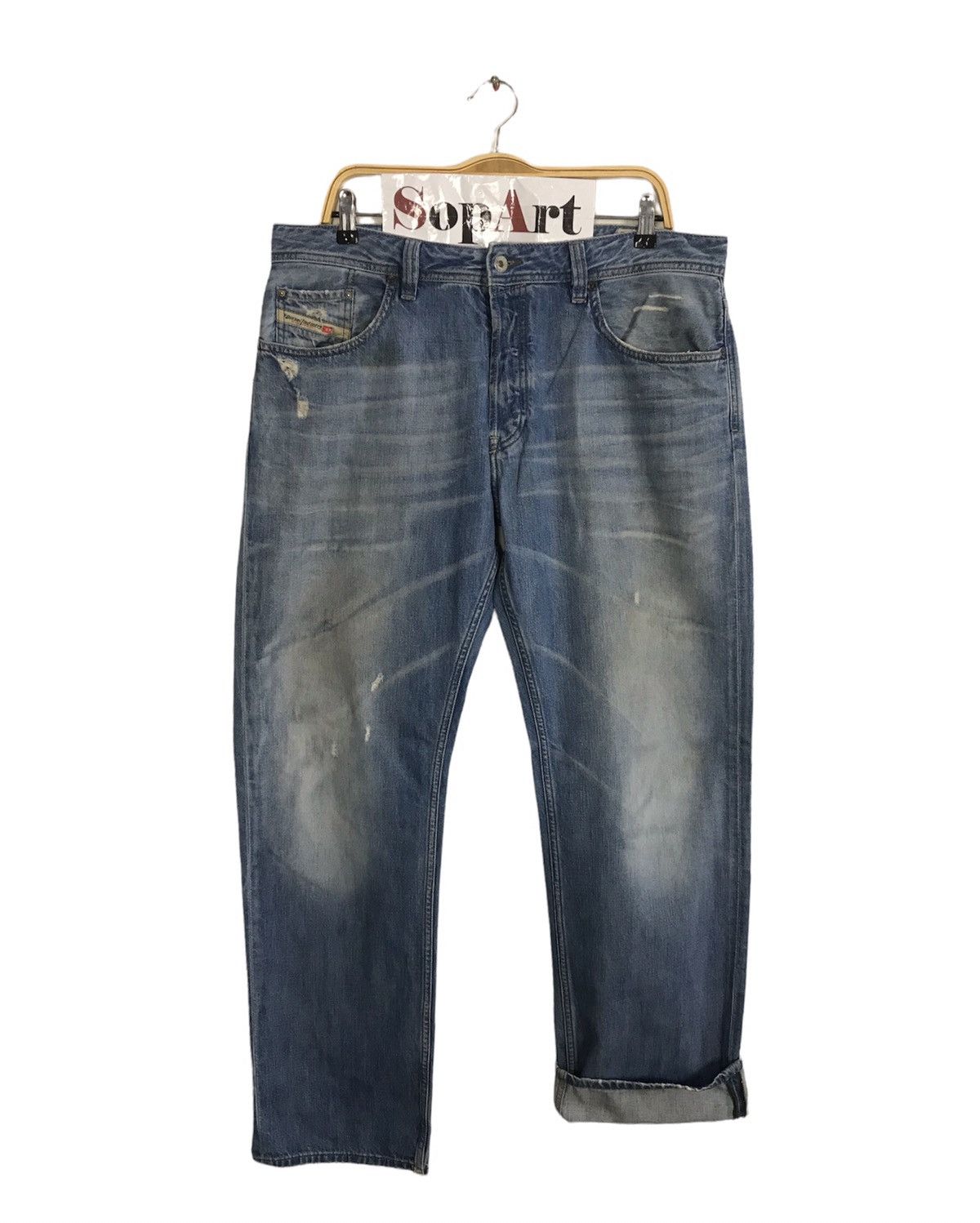 Diesel Vintage Diesel industry Distressed Denim jeans design Size US 37 - 1 Thumbnail