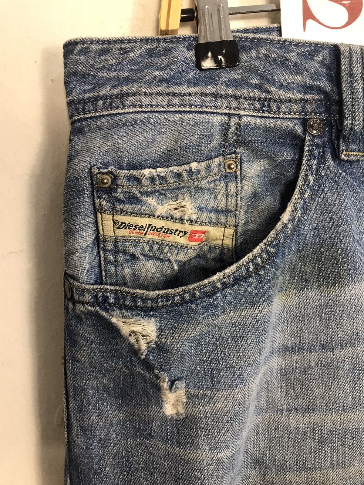 Diesel Vintage Diesel industry Distressed Denim jeans design Size US 37 - 10 Thumbnail