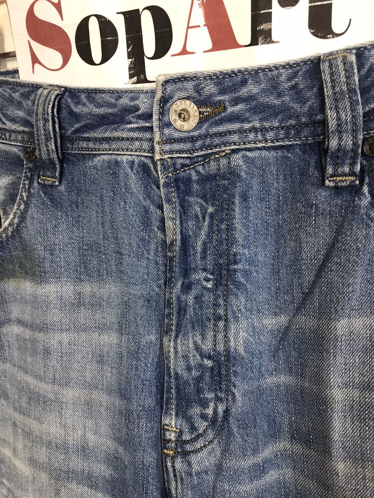 Diesel Vintage Diesel industry Distressed Denim jeans design Size US 37 - 8 Thumbnail
