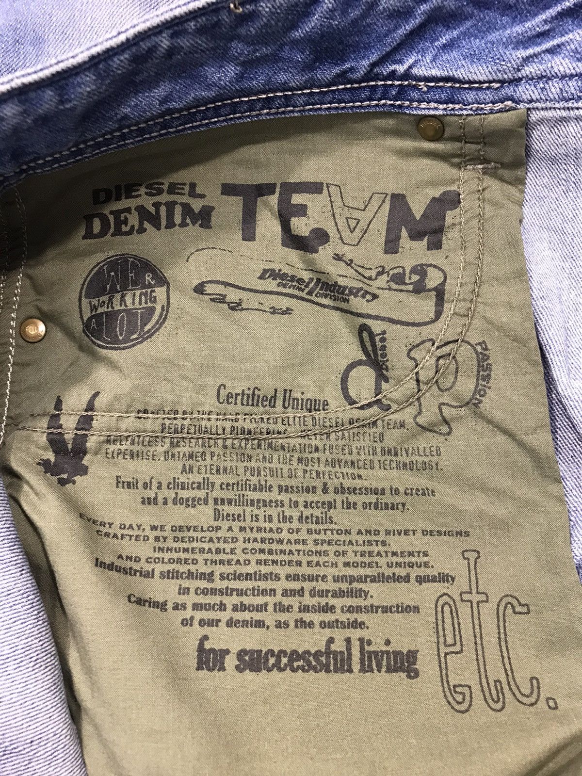 Diesel Vintage Diesel industry Distressed Denim jeans design Size US 37 - 17 Thumbnail