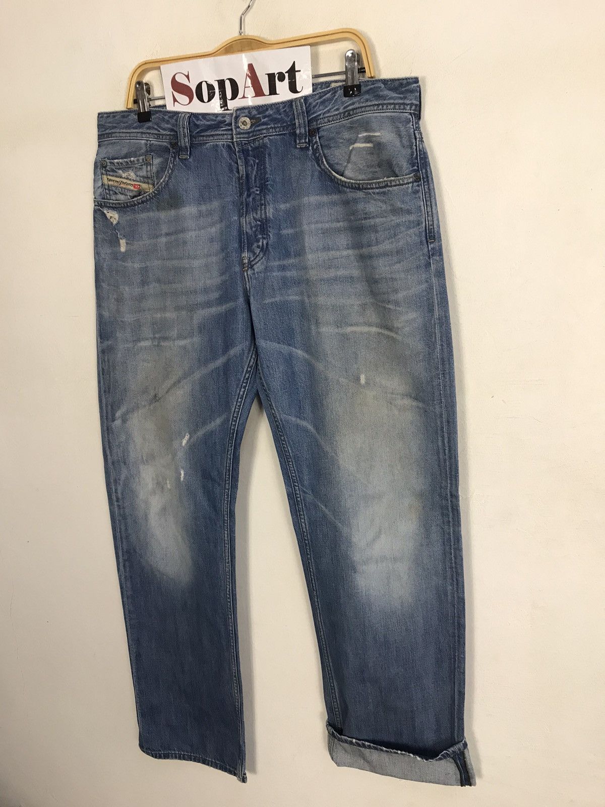 Diesel Vintage Diesel industry Distressed Denim jeans design Size US 37 - 4 Thumbnail