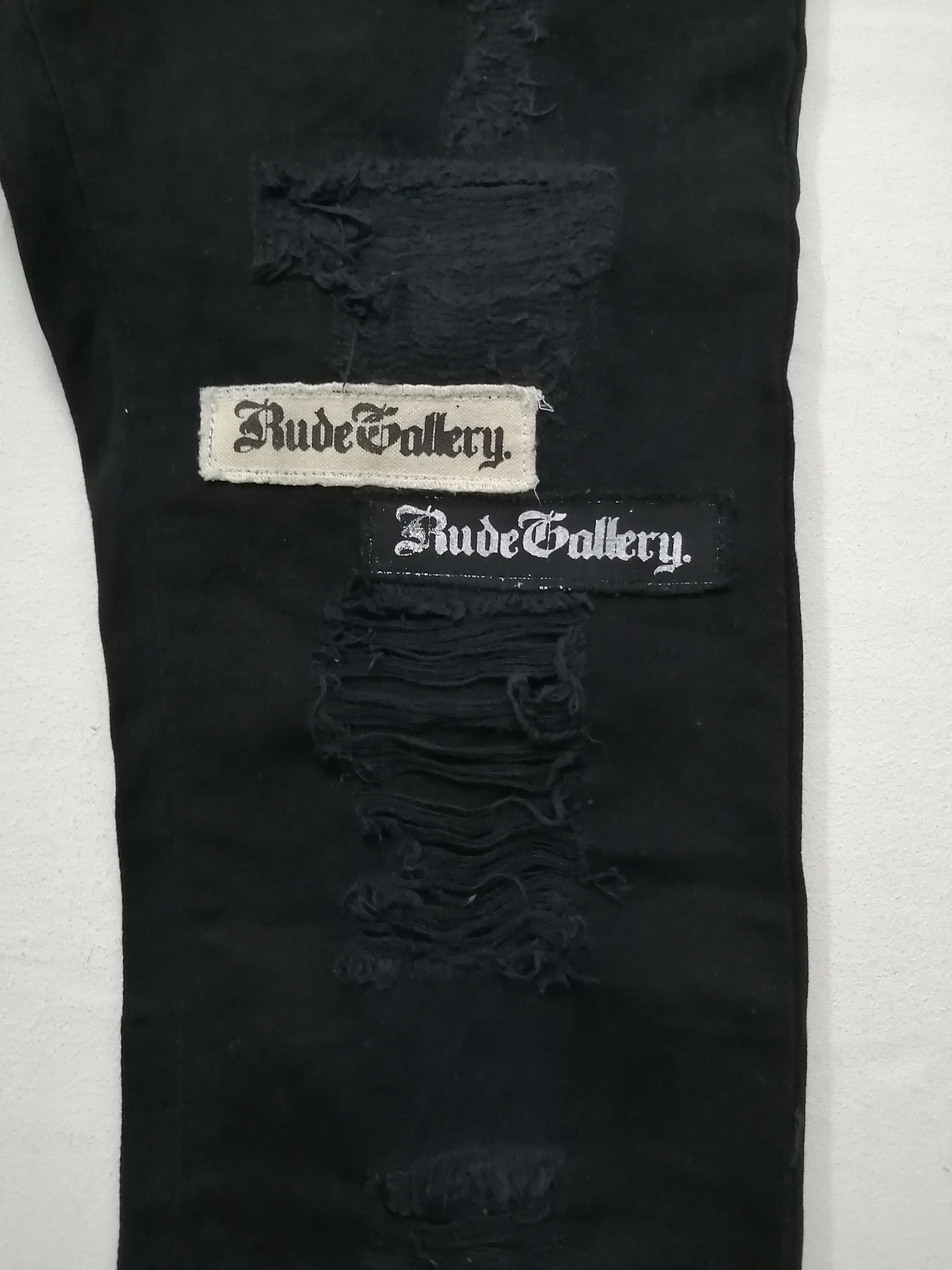 RUDE GALLERY Rude Gallery Patch Distressed Design Black Jeans Size US 28 / EU 44 - 10 Thumbnail