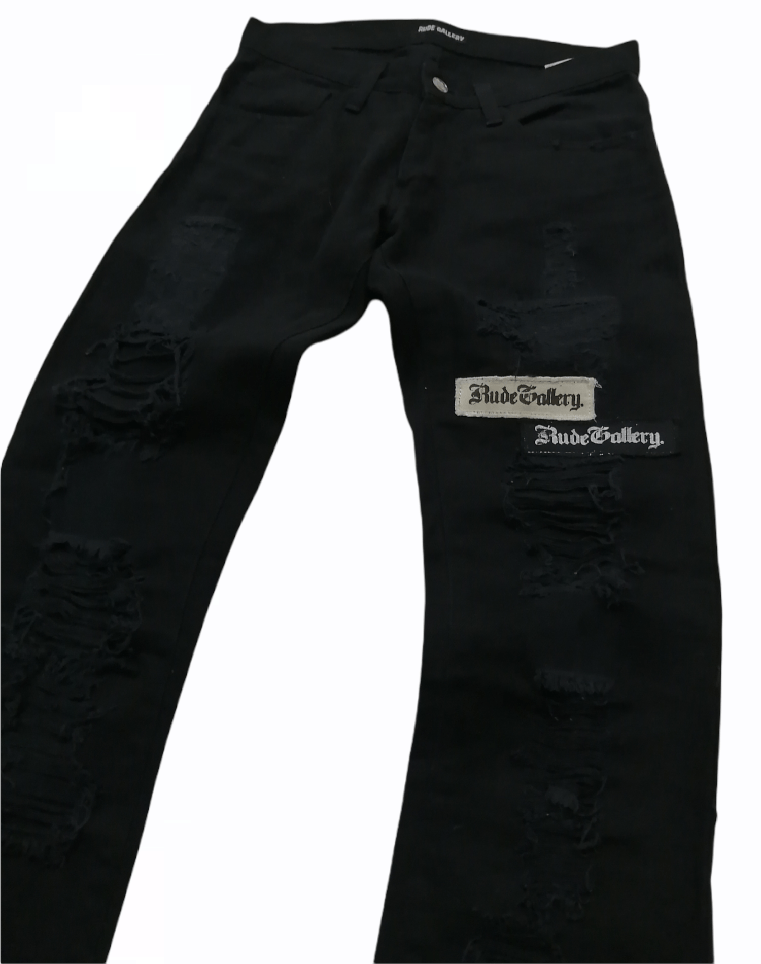 RUDE GALLERY Rude Gallery Patch Distressed Design Black Jeans Size US 28 / EU 44 - 3 Thumbnail