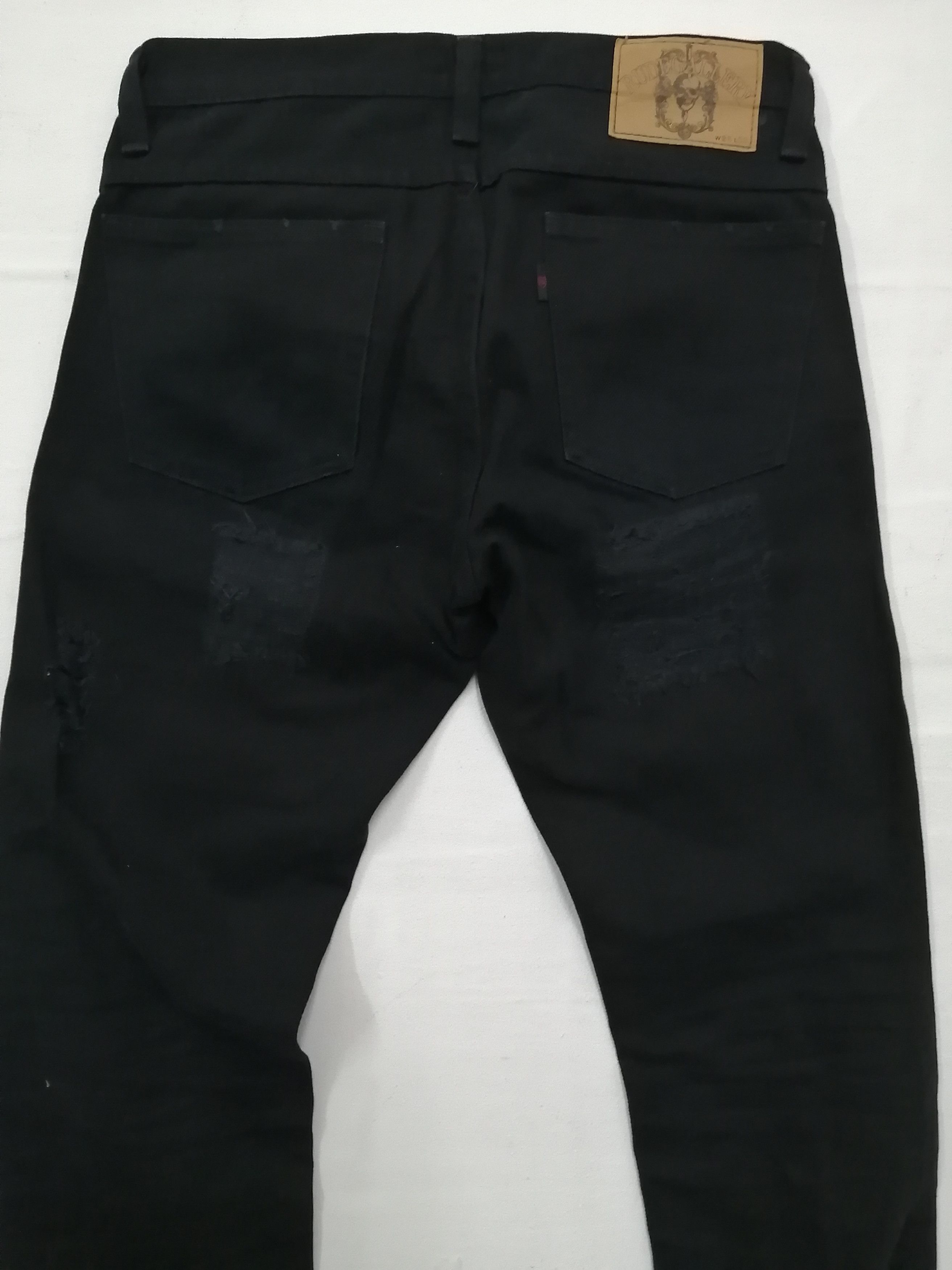 RUDE GALLERY Rude Gallery Patch Distressed Design Black Jeans Size US 28 / EU 44 - 6 Thumbnail