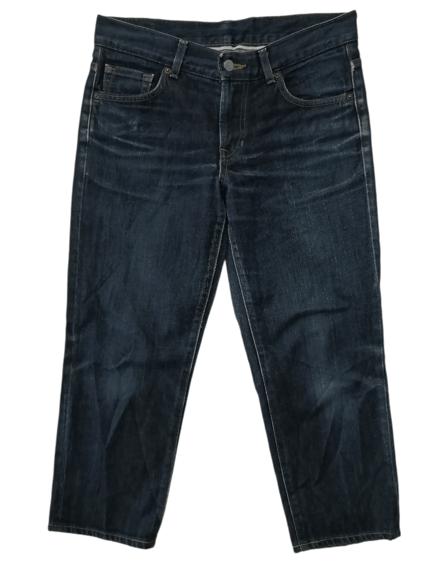 image of Edwin 3 Quarter Selvedge Jeans in Denim Blue, Women's (Size 29)