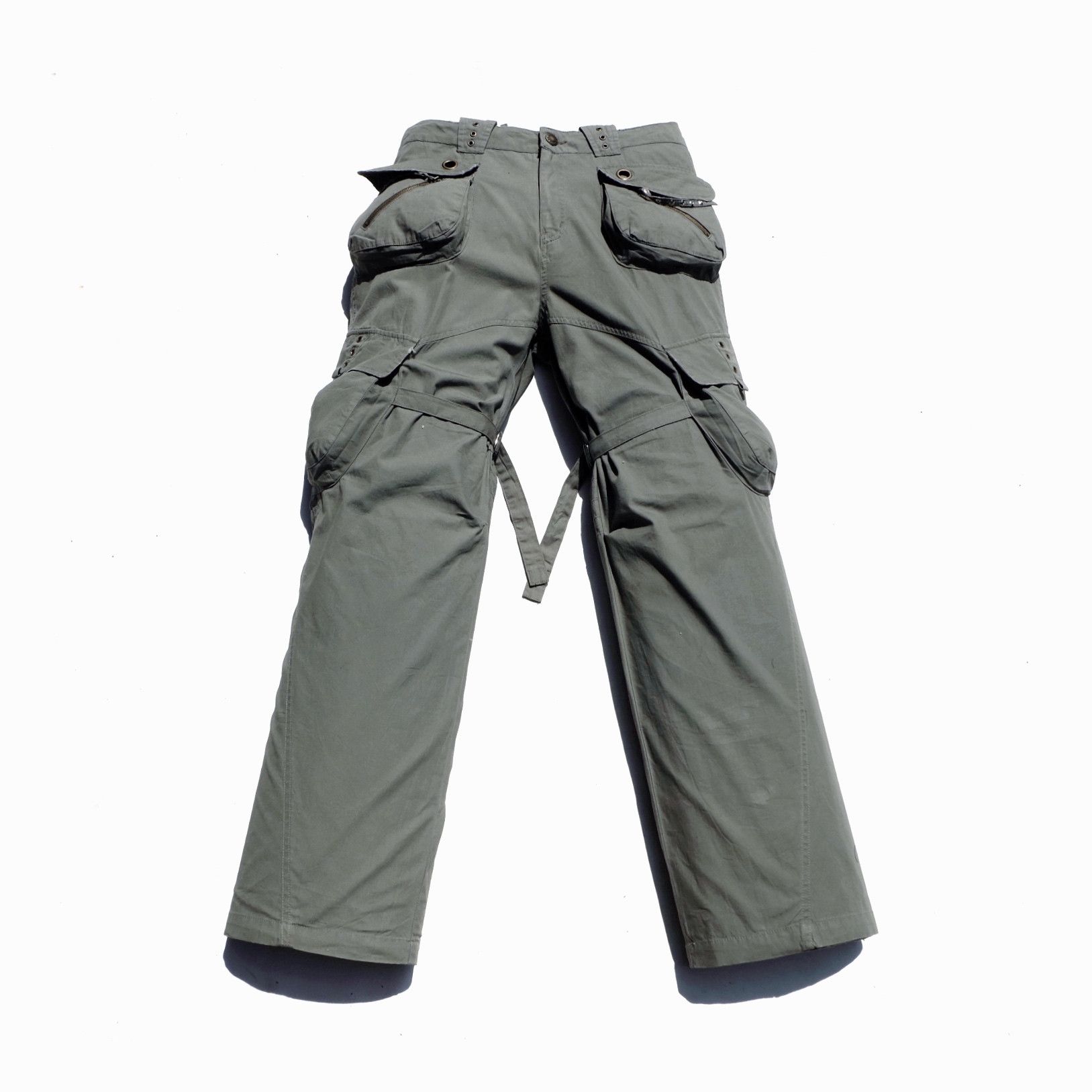 image of Beauty Beast x Tete Homme Vertgarments Bondage Cargo Pants in Olive, Men's (Size 33)