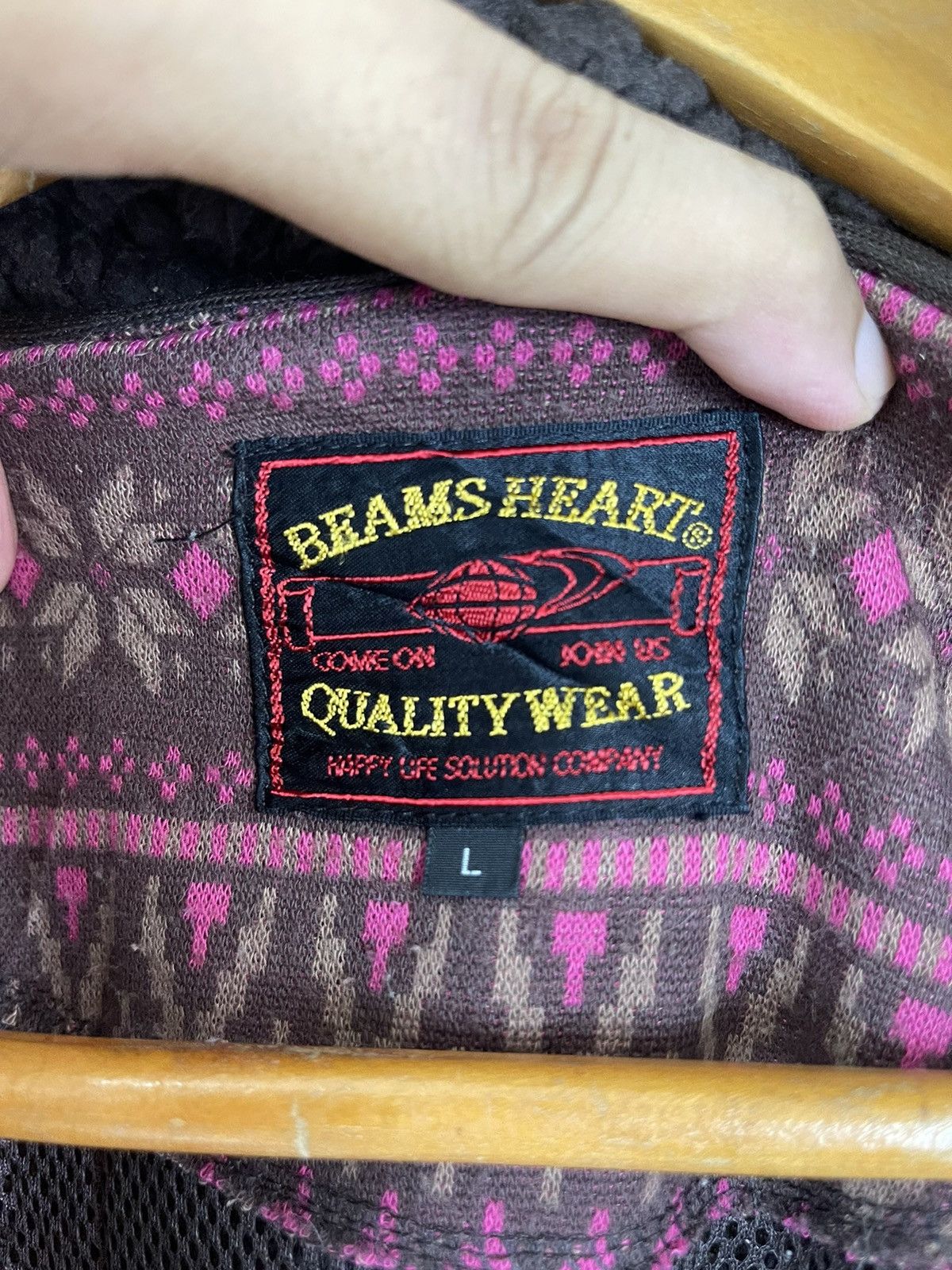 Beams Plus Vintage BEAMS HEART Sherpa Fleece Hoodie Size US L / EU 52-54 / 3 - 2 Thumbnail