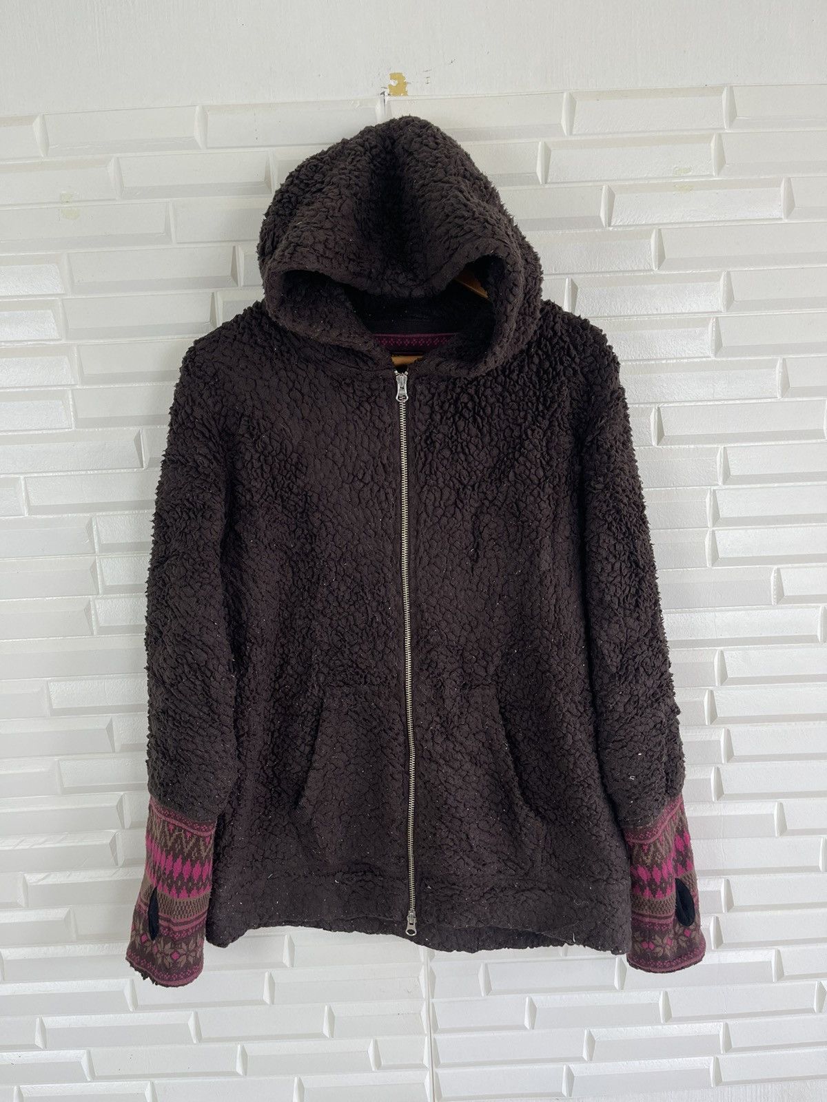 Beams Plus Vintage BEAMS HEART Sherpa Fleece Hoodie Size US L / EU 52-54 / 3 - 4 Thumbnail