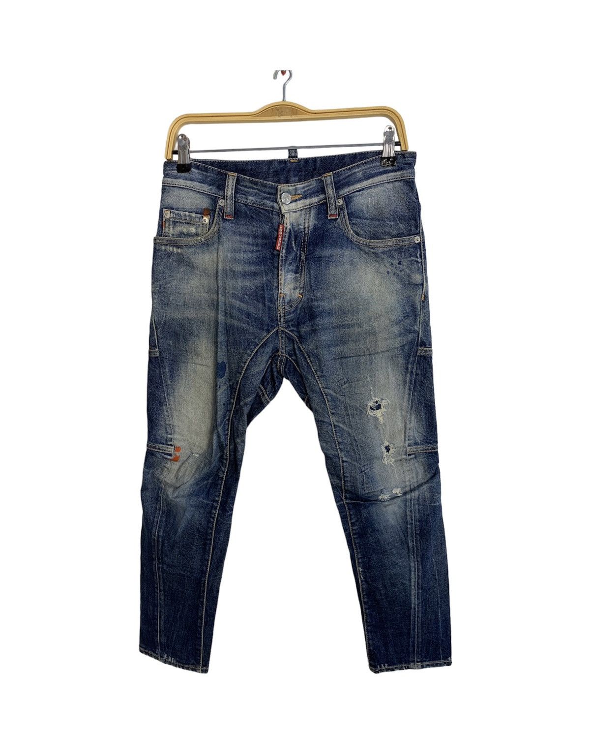 image of 90's Dsquared2 Toronto Distressed Raw Denim Jeans in Indigo, Women's (Size 30)