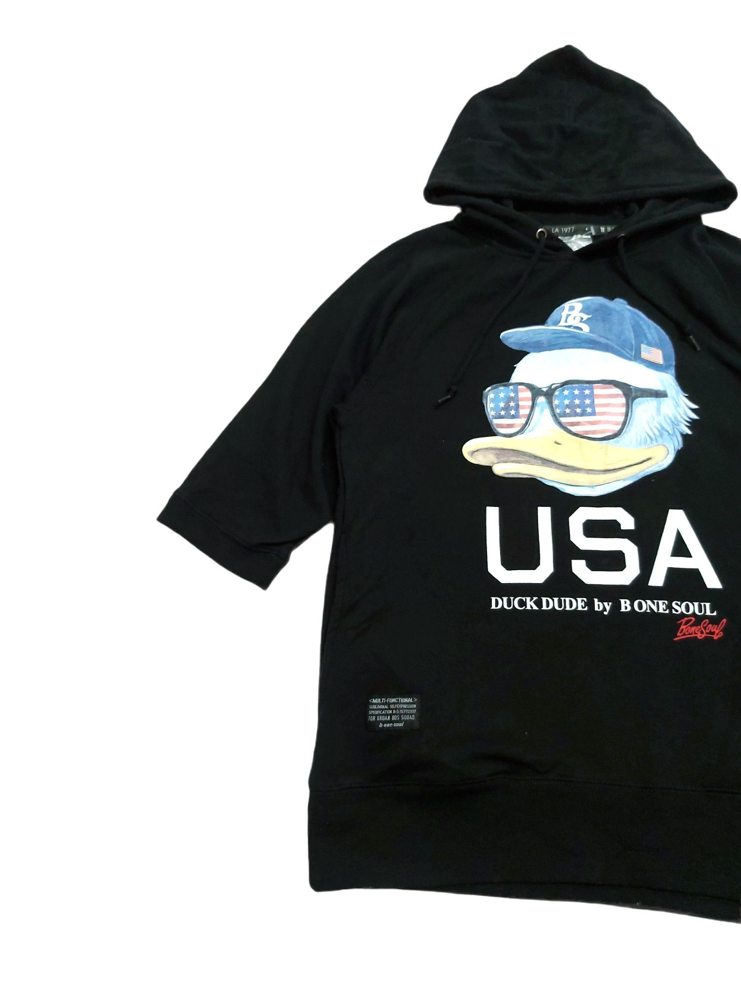 Japanese Brand RARE! B ONE SOUL JAPAN DUCK DUDE "USA" HOODIE S/SLEEVE Size US S / EU 44-46 / 1 - 3 Thumbnail