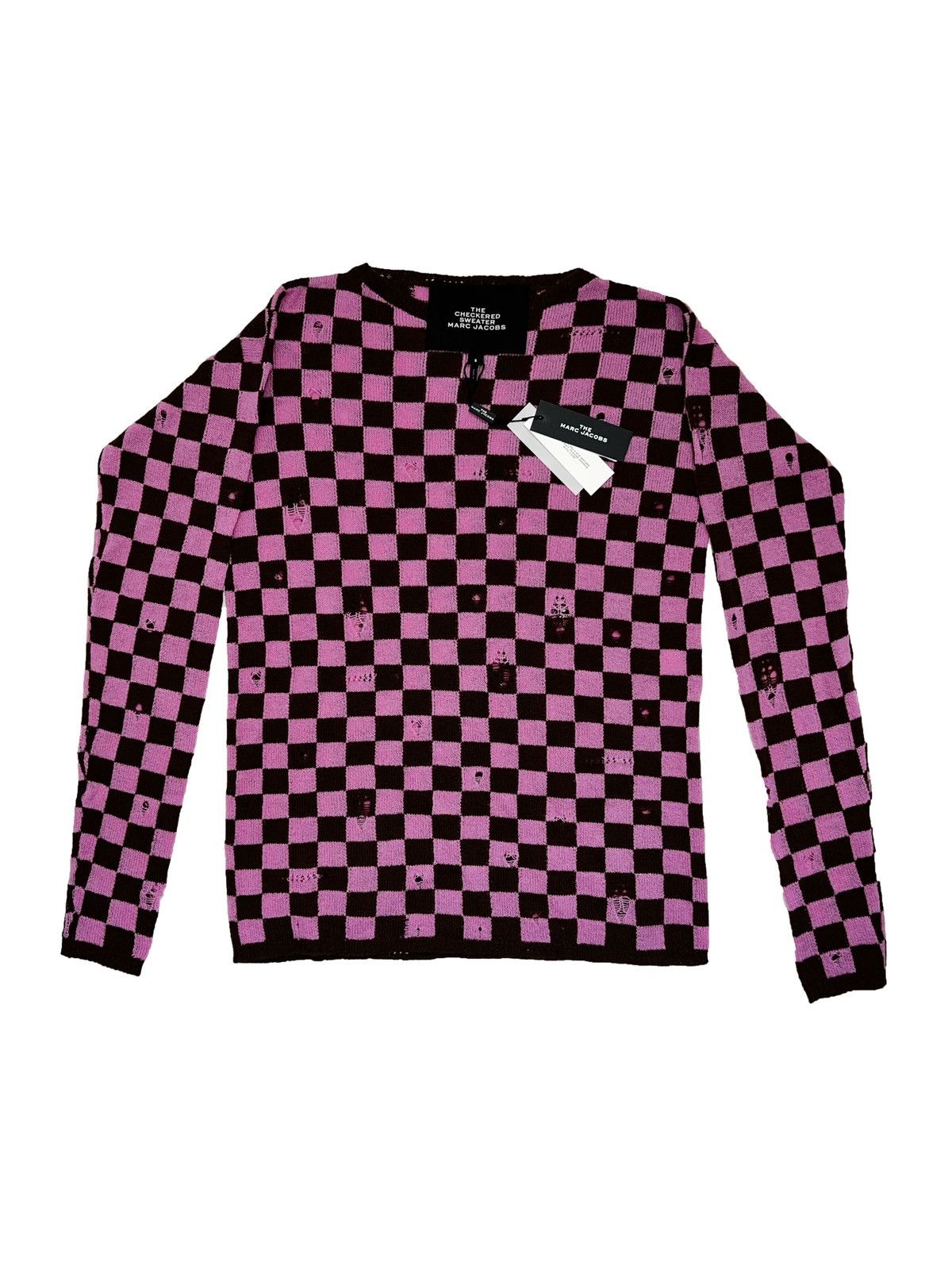 image of Marc Jacobs Distressed Checkered Sweater, Men's (Size Small)