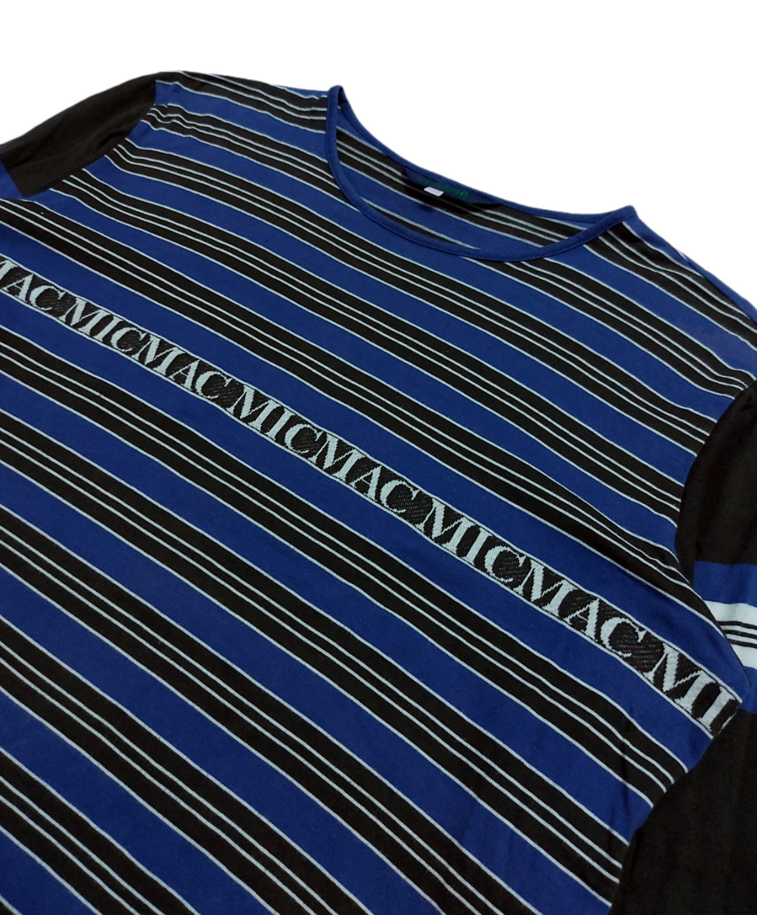 Designer × RENOWN RARE! VTG MICMAC PARIS by RENOWN JACQUARD SPELL OUT STRIPED Size US L / EU 52-54 / 3 - 6 Thumbnail