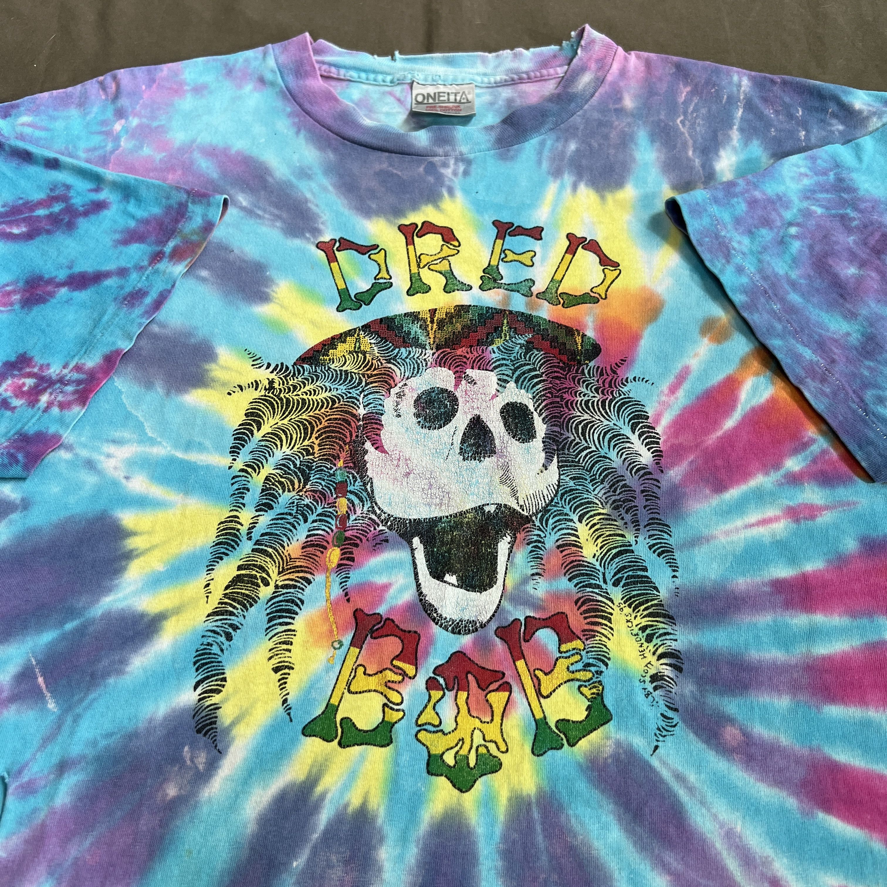 Vtg 90s Bob Marley Dred Bob irie rasta Promo Tee Shirt