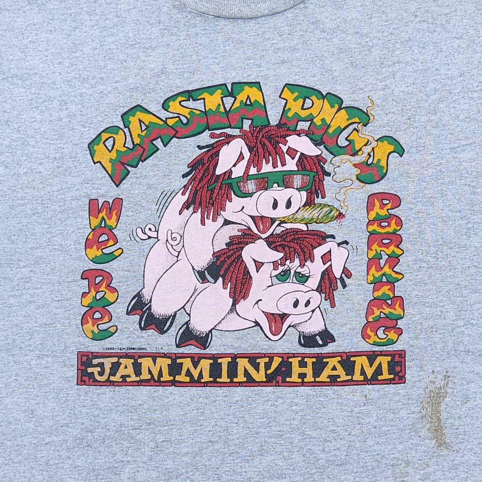 Vintage vintage tee Rasta Pigs A27 Size US L / EU 52-54 / 3 - 2 Thumbnail