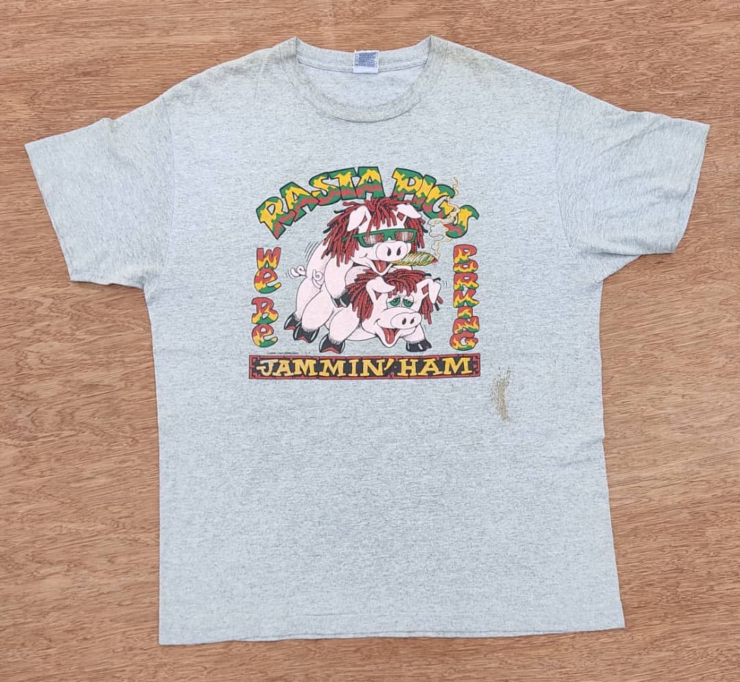 Vintage vintage tee Rasta Pigs A27 Size US L / EU 52-54 / 3 - 1 Thumbnail