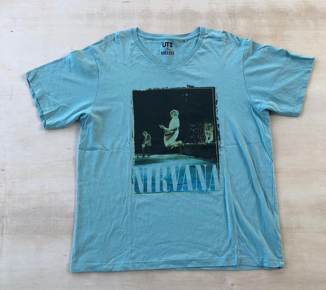 image of Kurt Cobain x Nirvana Uniqlo in Light Blue, Men's (Size XL)