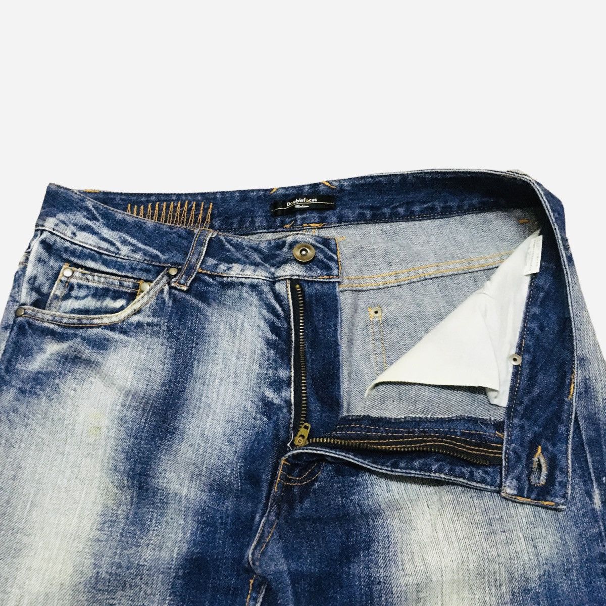If Six Was Nine × Japanese Brand Rare Vintage Japanese Brand Double Focus Bleach Jeans 1990s Size US 32 / EU 48 - 6 Thumbnail