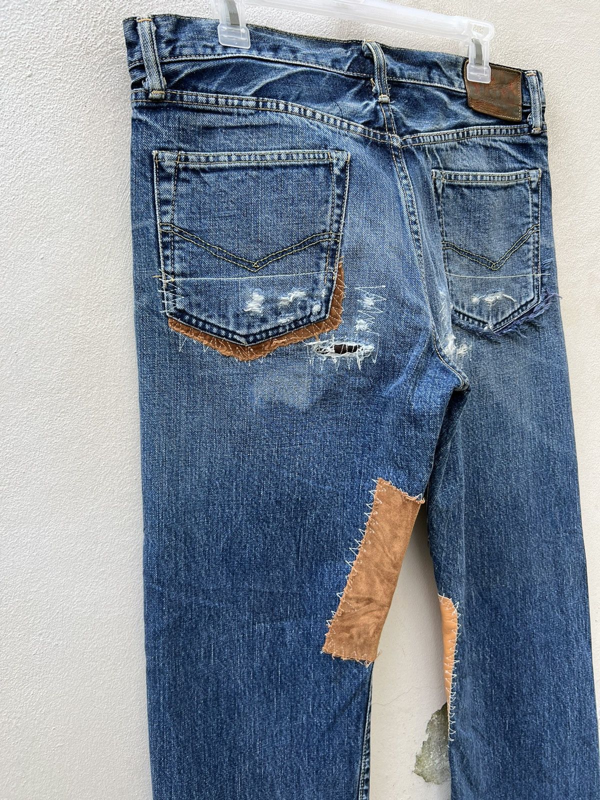 Burgus Plus BURGUS Japan Distressed Patchworks Denim Jeans Size US 34 / EU 50 - 16 Thumbnail