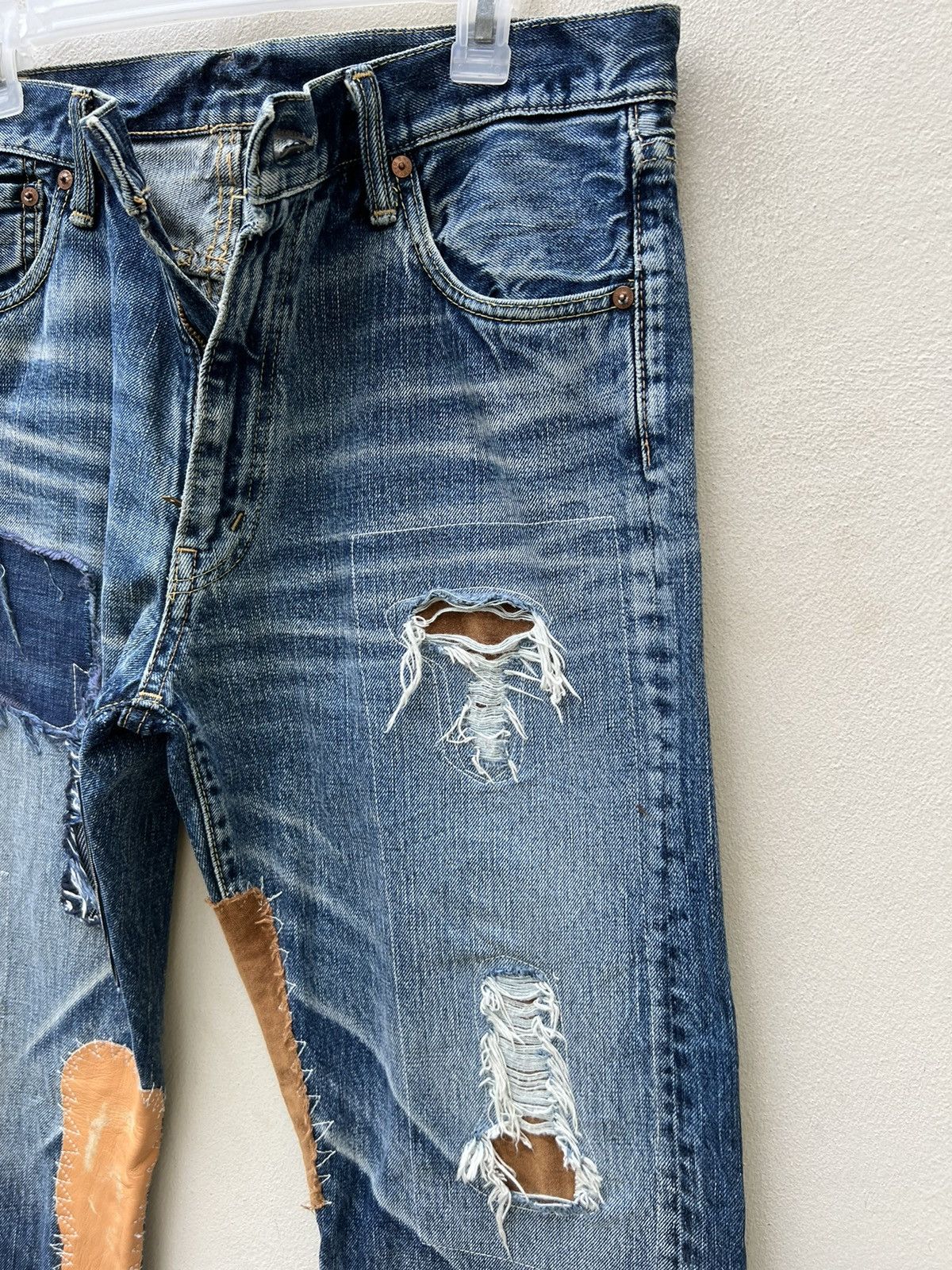 Burgus Plus BURGUS Japan Distressed Patchworks Denim Jeans Size US 34 / EU 50 - 11 Thumbnail