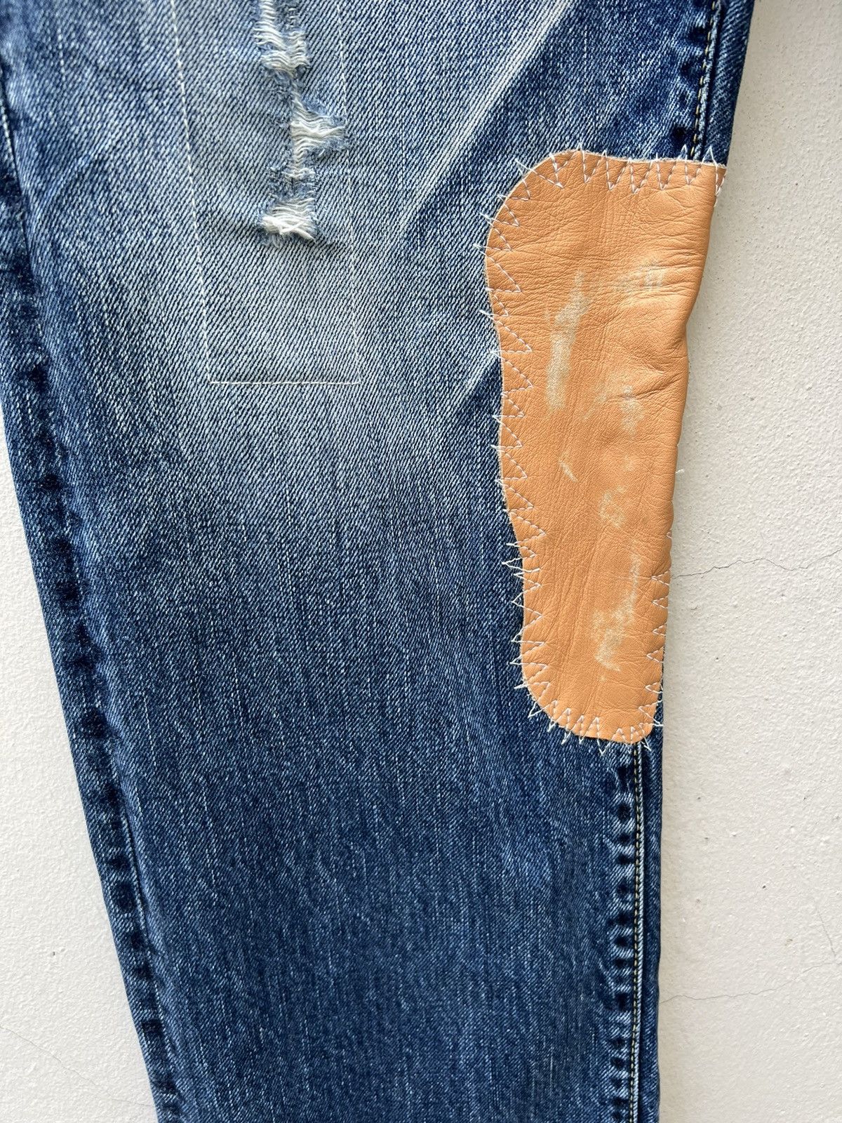 Burgus Plus BURGUS Japan Distressed Patchworks Denim Jeans Size US 34 / EU 50 - 9 Thumbnail