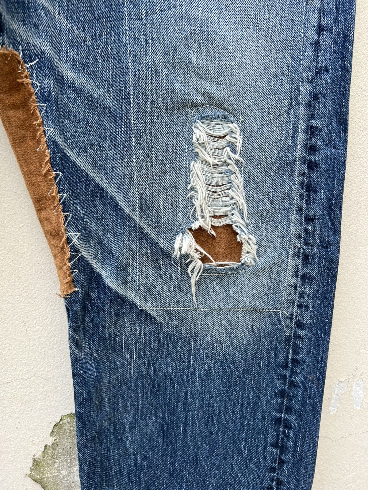 Burgus Plus BURGUS Japan Distressed Patchworks Denim Jeans Size US 34 / EU 50 - 12 Thumbnail