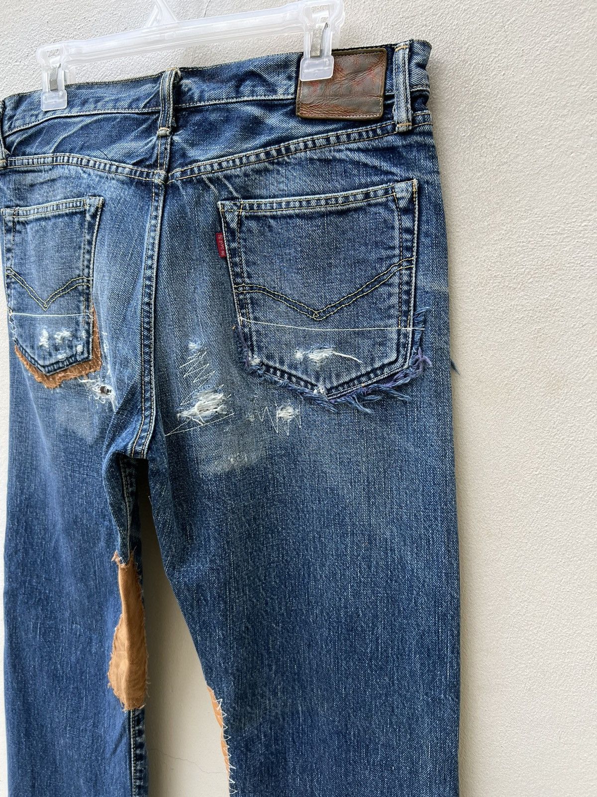 Burgus Plus BURGUS Japan Distressed Patchworks Denim Jeans Size US 34 / EU 50 - 20 Thumbnail
