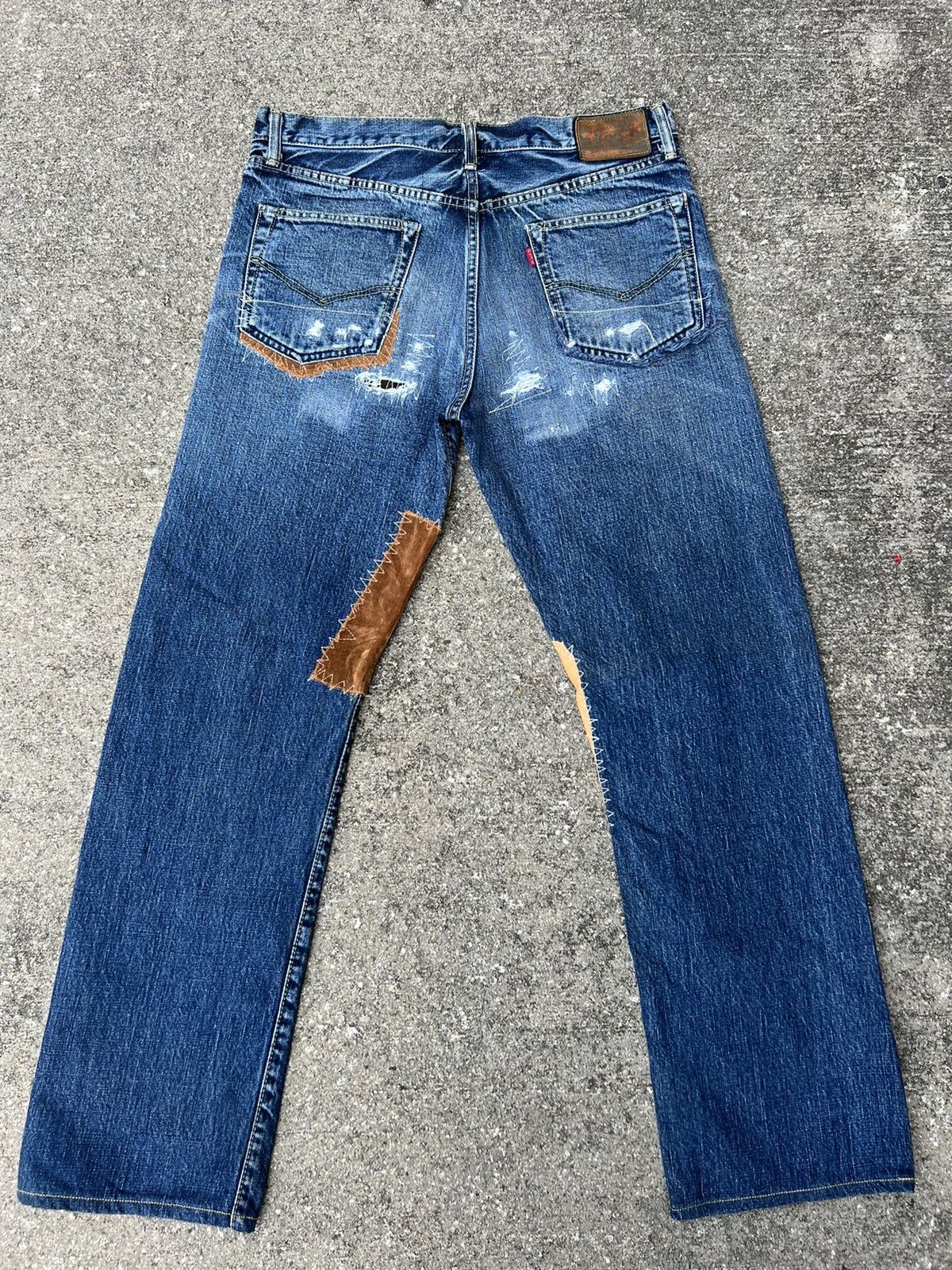 Burgus Plus BURGUS Japan Distressed Patchworks Denim Jeans Size US 34 / EU 50 - 5 Thumbnail