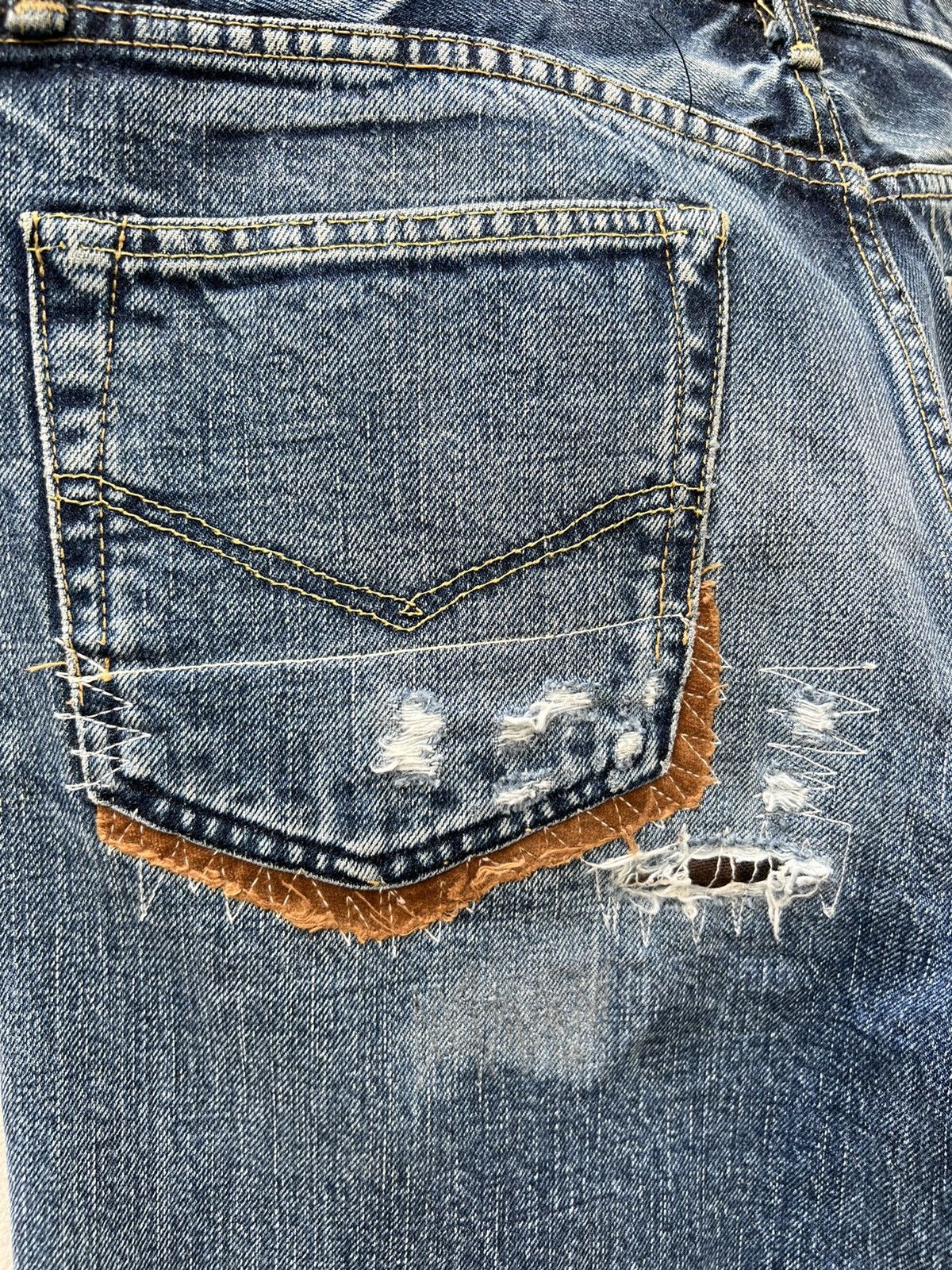 Burgus Plus BURGUS Japan Distressed Patchworks Denim Jeans Size US 34 / EU 50 - 17 Thumbnail
