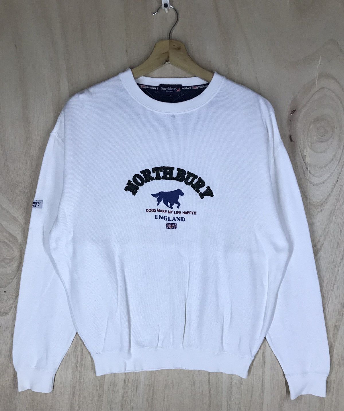 image of Vintage Northbury England Sweatshirts in White, Men's (Size Medium)