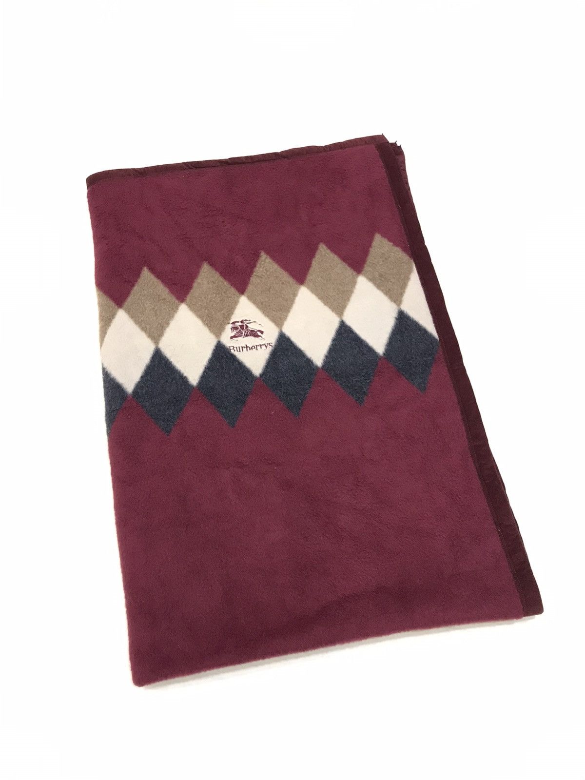 Burberry × Vintage VINTAGE BURBERRY WOOL BLANKET MAROON LARGE Size ONE SIZE - 1 Thumbnail