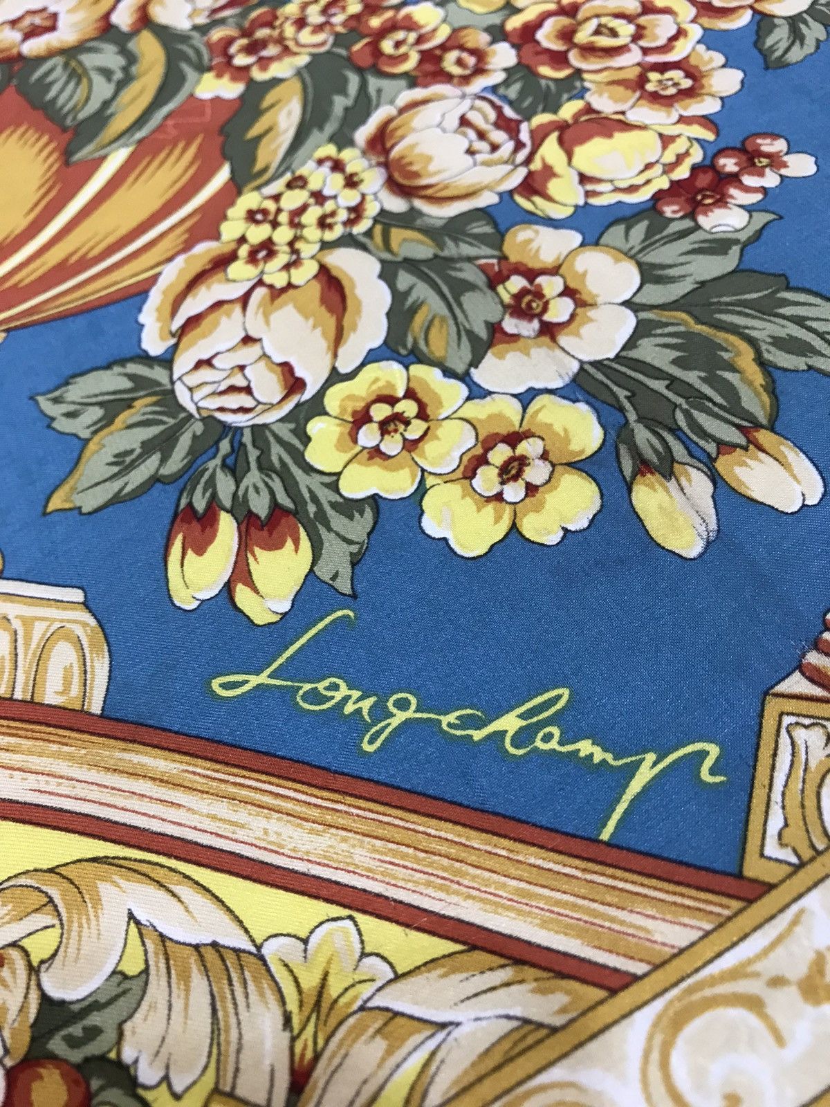 Longchamp LONGCHAMP FLORAL SILK SCARF 34" x 34" Size ONE SIZE - 2 Thumbnail